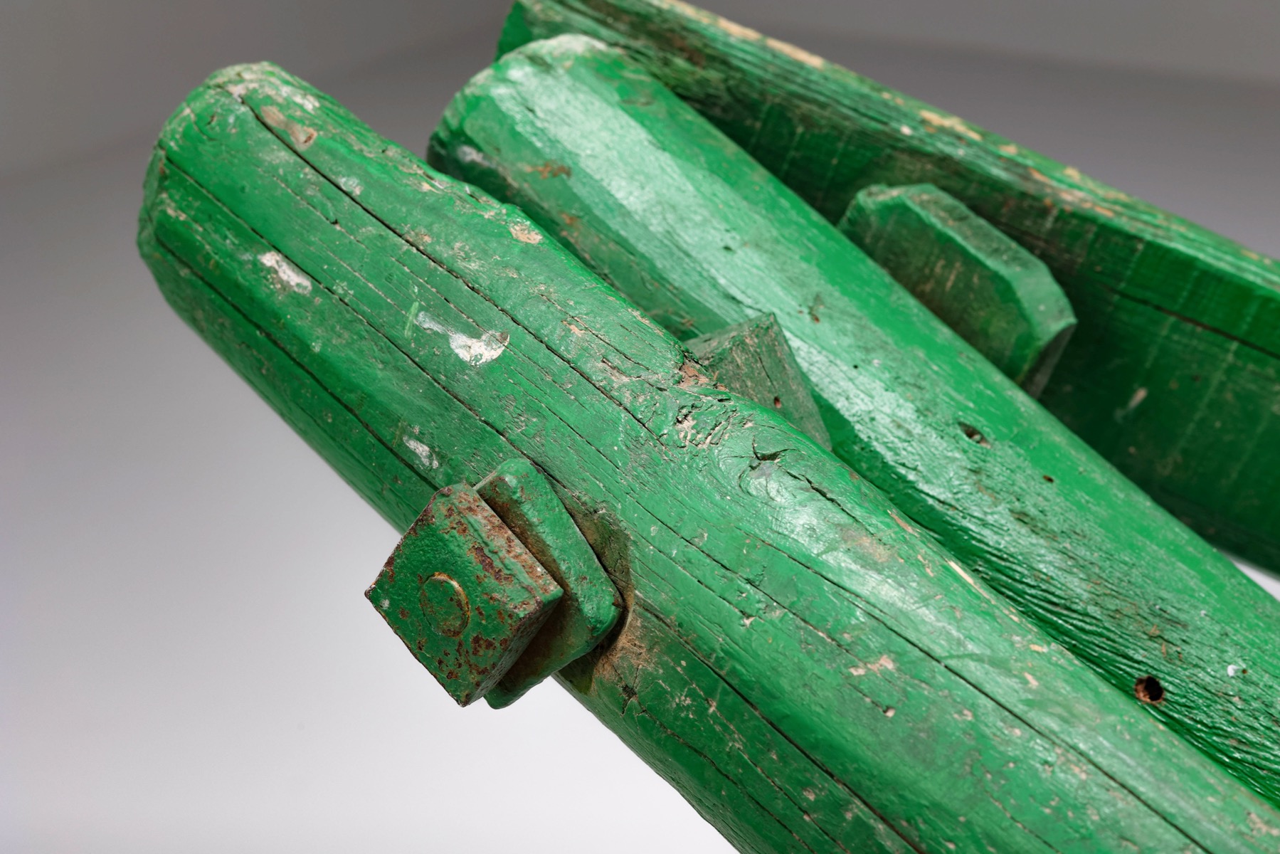 Objet Trouvé Green Fruit Picking Ladder - 1890's