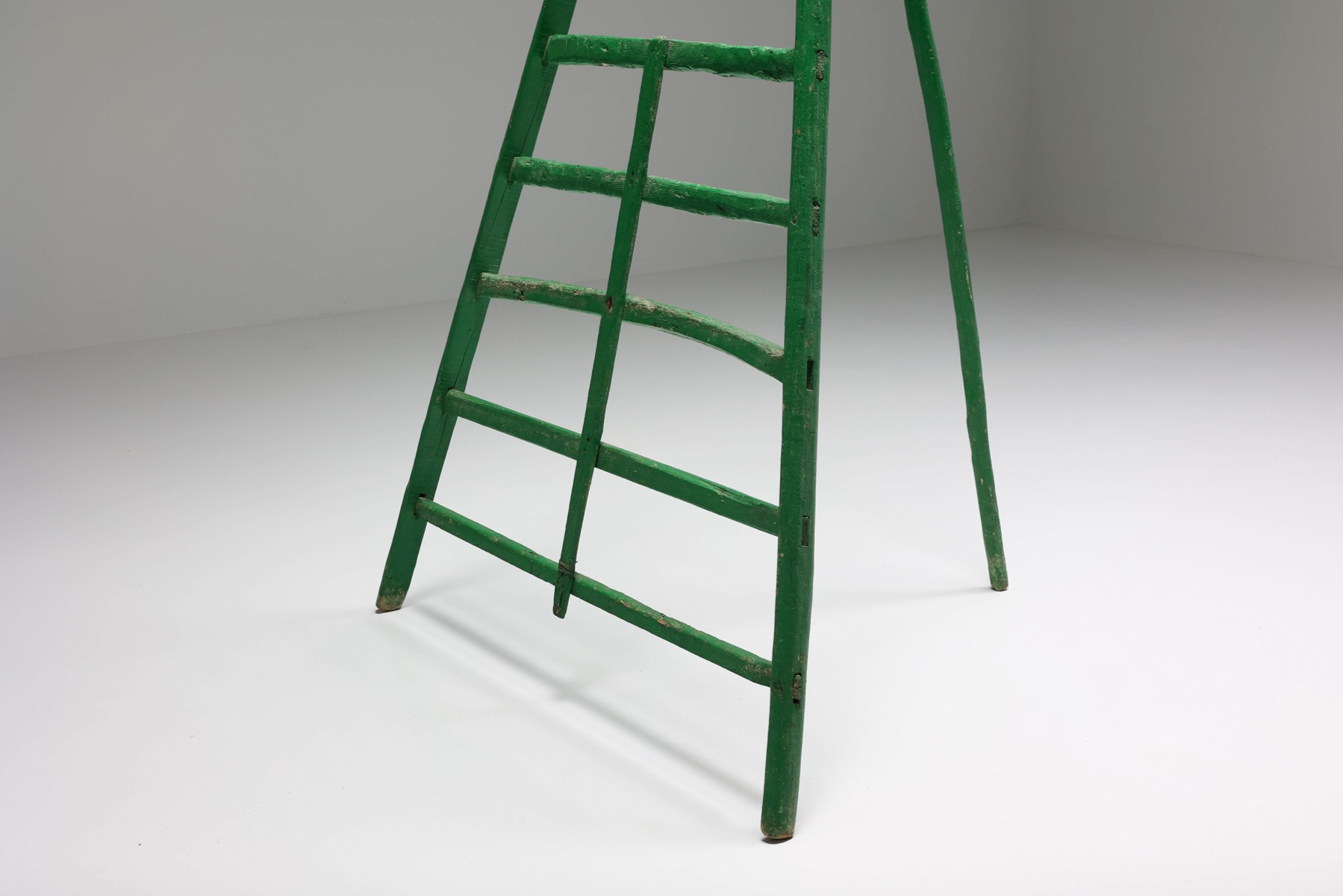 Objet Trouvé Green Fruit Picking Ladder - 1890's