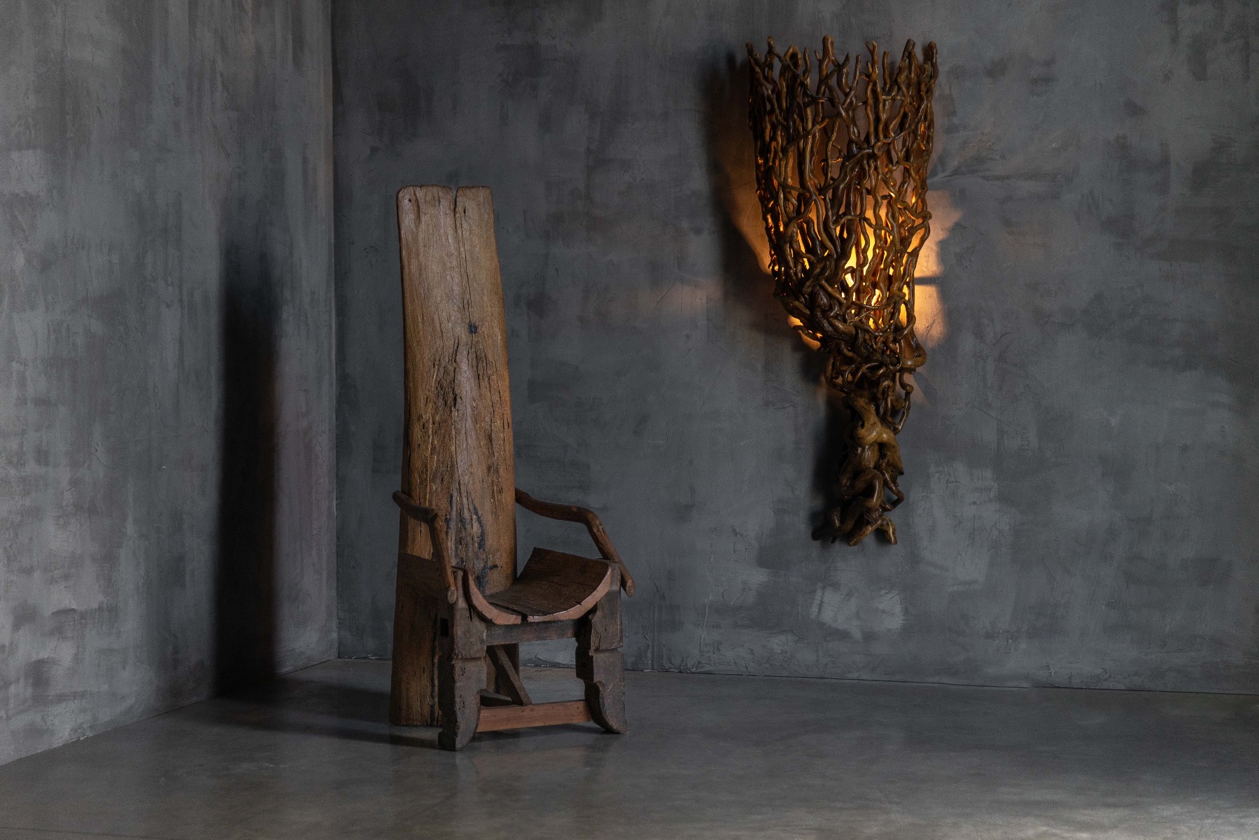 Organic Artisan Wall Sconce - 20th Century