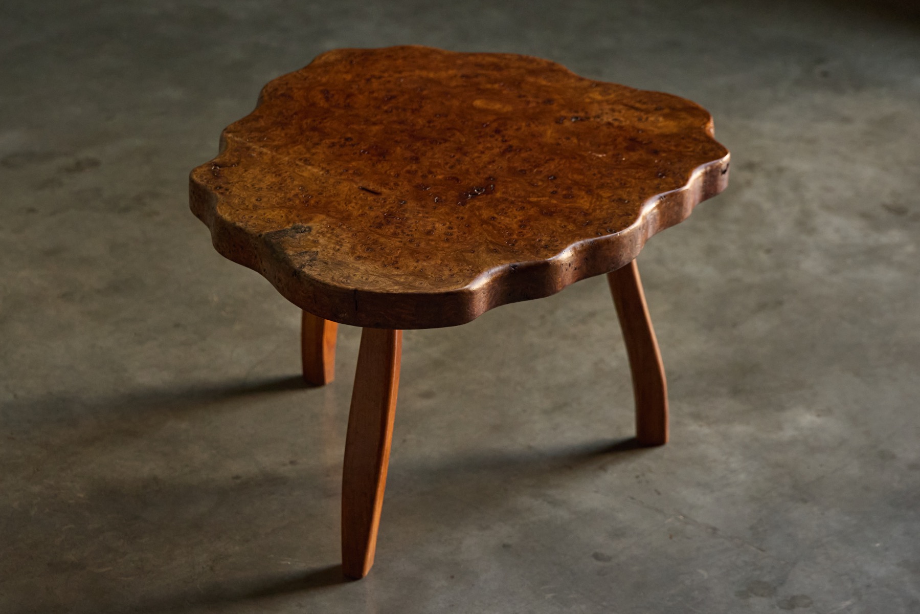 Organic Burl Wood Side Table - circa 1970