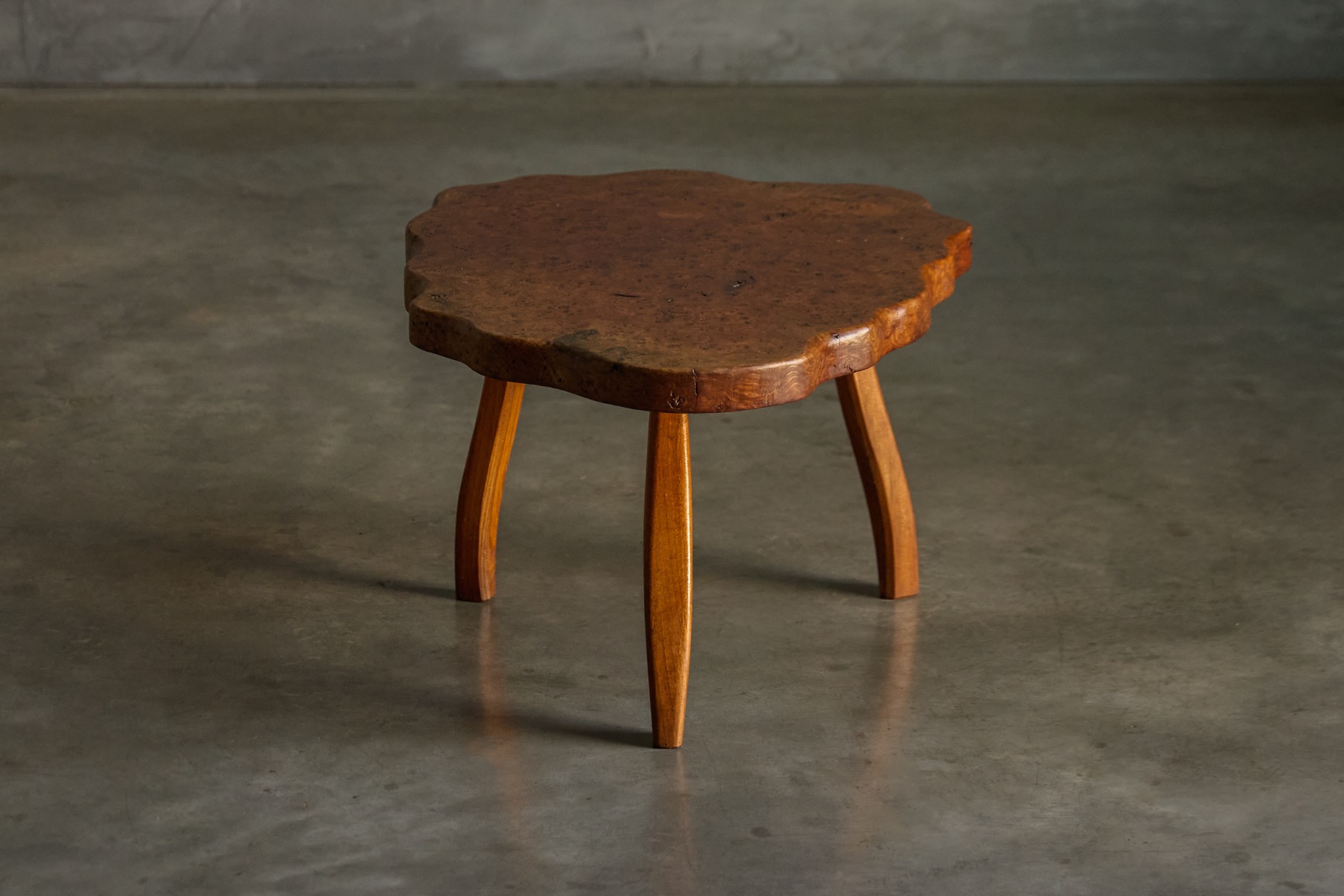 Organic Burl Wood Side Table - circa 1970