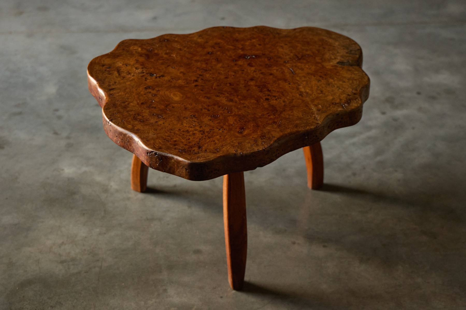 Organic Burl Wood Side Table - circa 1970