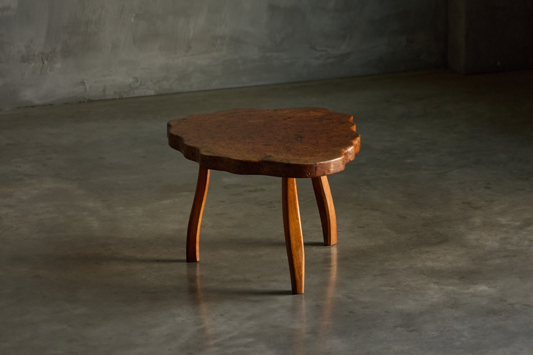 Organic Burl Wood Side Table - circa 1970