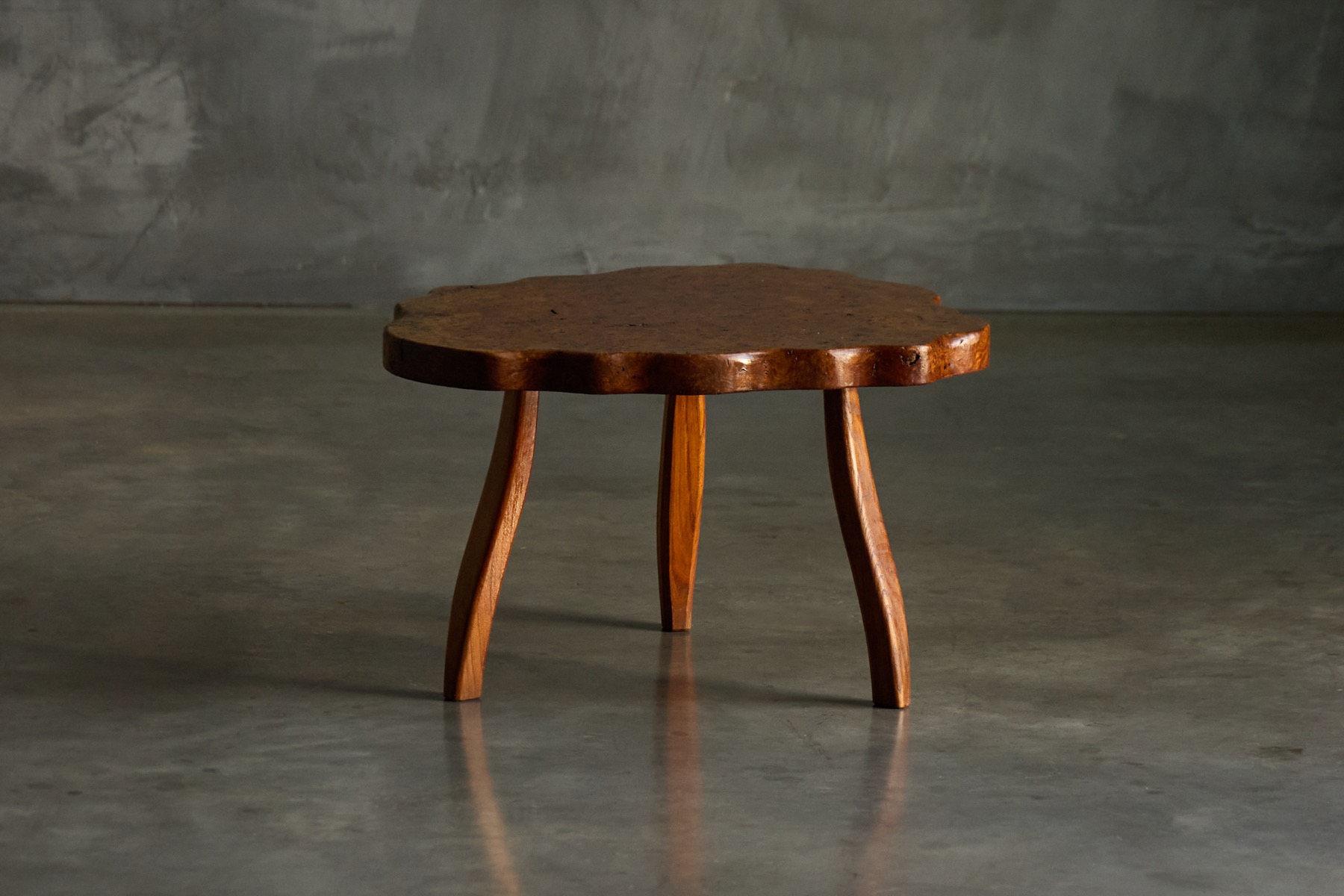 Organic Burl Wood Side Table - circa 1970