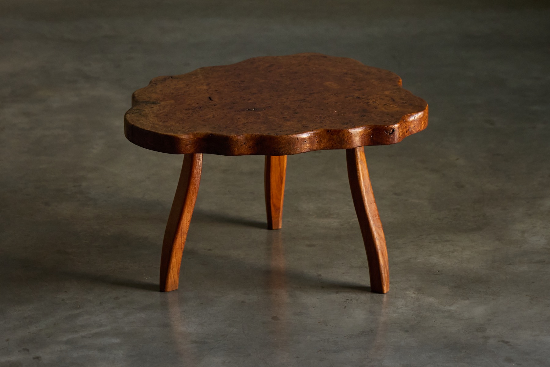 Organic Burl Wood Side Table - circa 1970