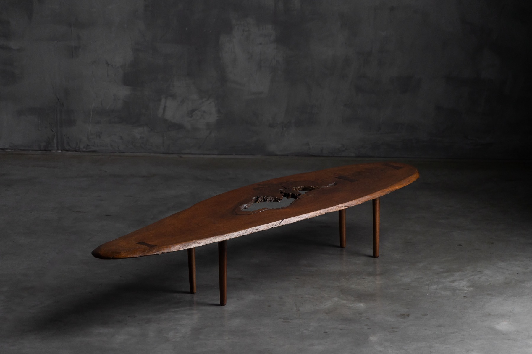 Organic Modern Coffee Table with Natural Void, France – Mid 20th Century