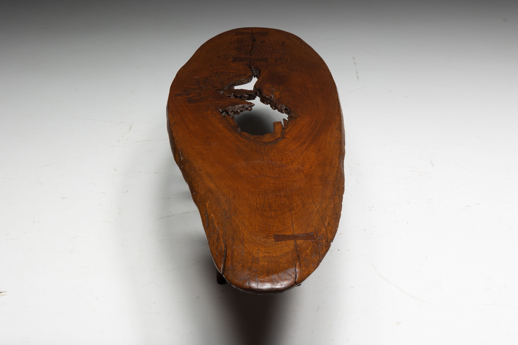 Organic Modern Coffee Table with Natural Void, France – Mid 20th Century