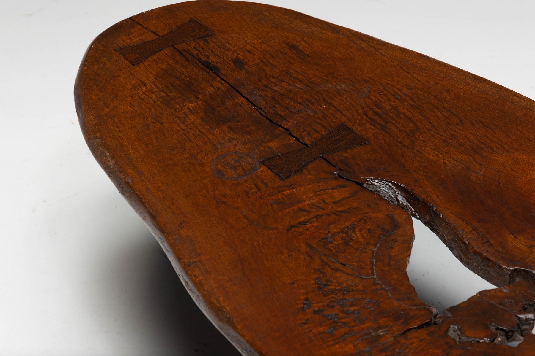 Organic Modern Coffee Table with Natural Void, France – Mid 20th Century