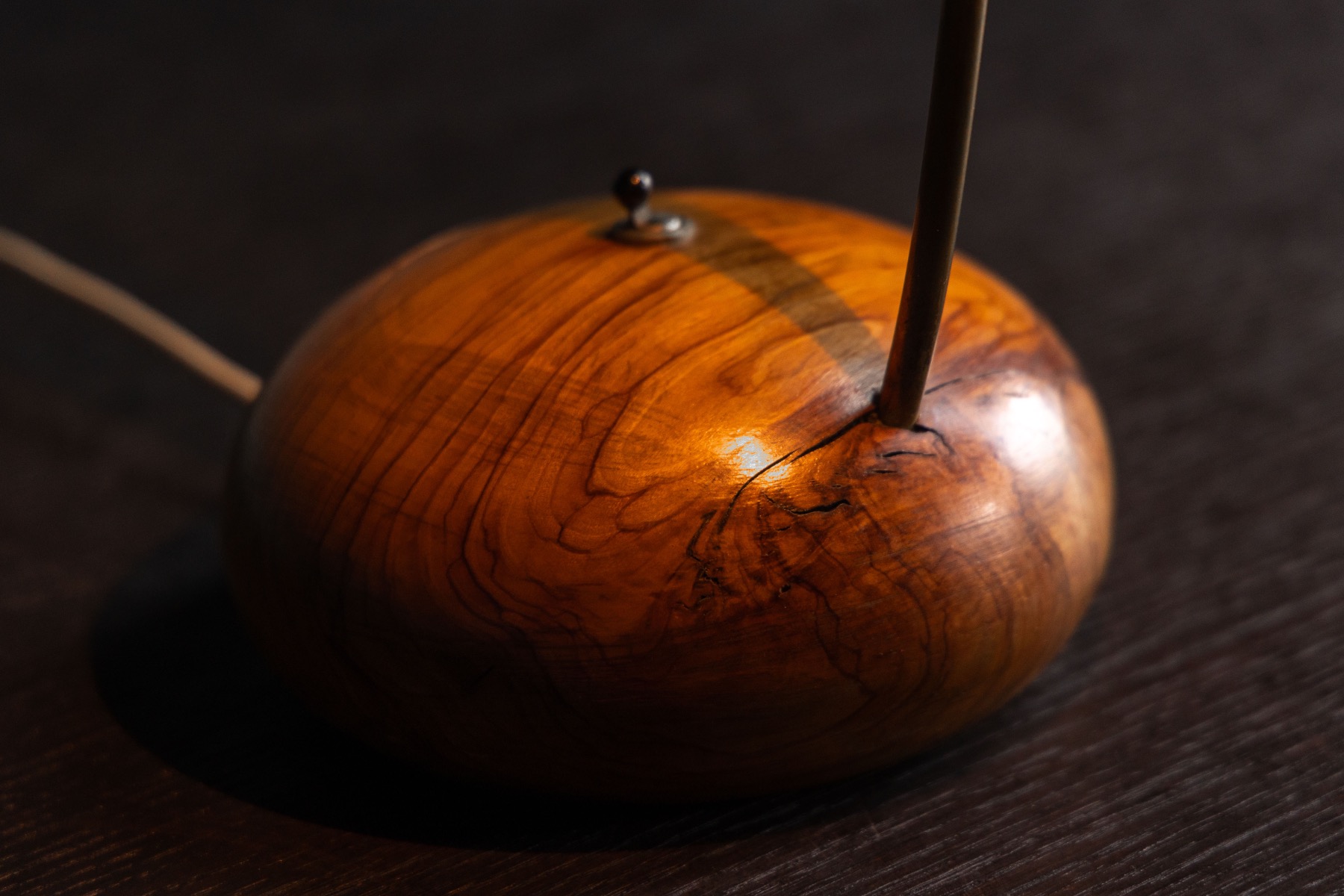 Organic Modern Olive Wood Table Lamp - Circa 1970 