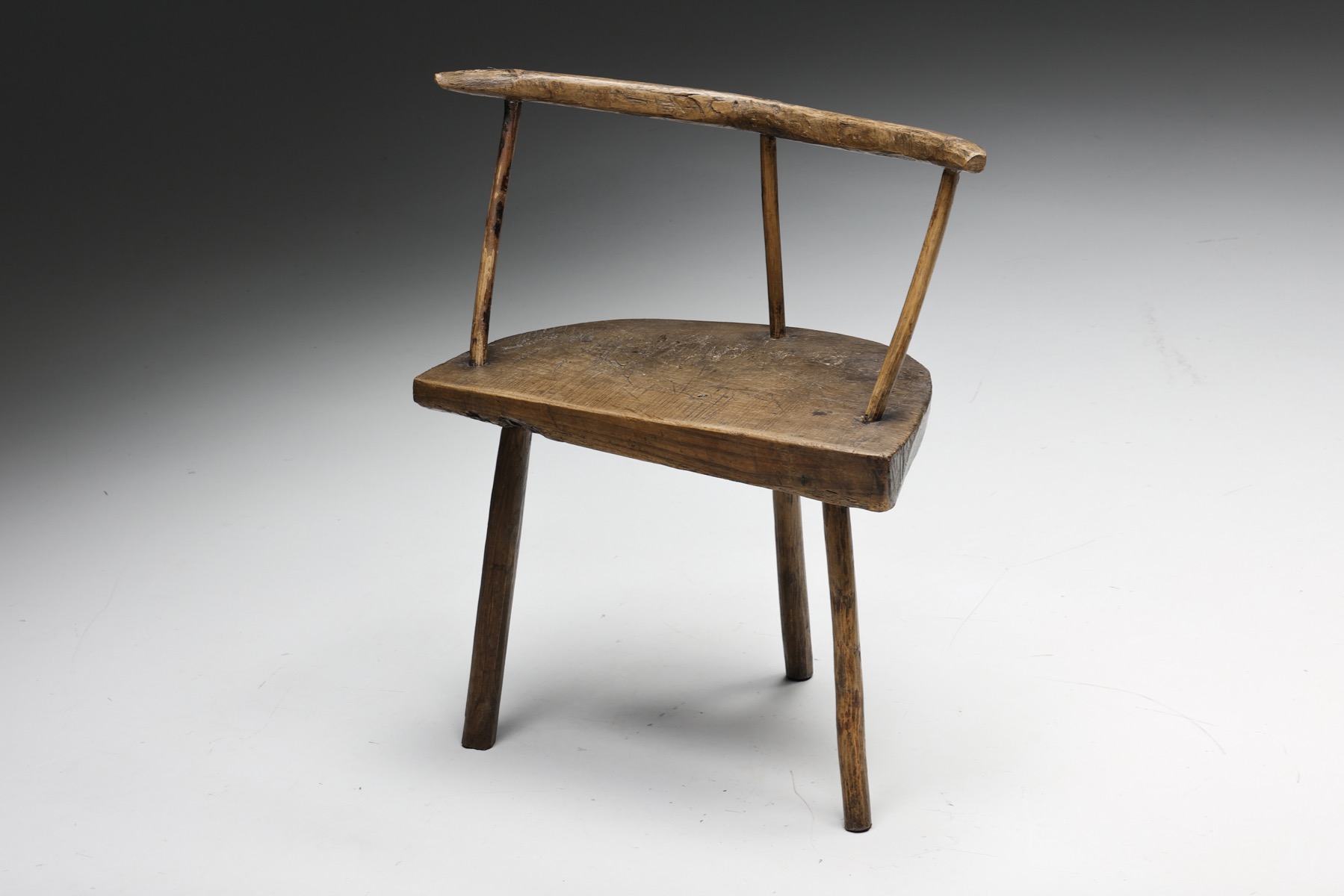 Organic Modern Wabi-Sabi Tripod Chair - circa 1900