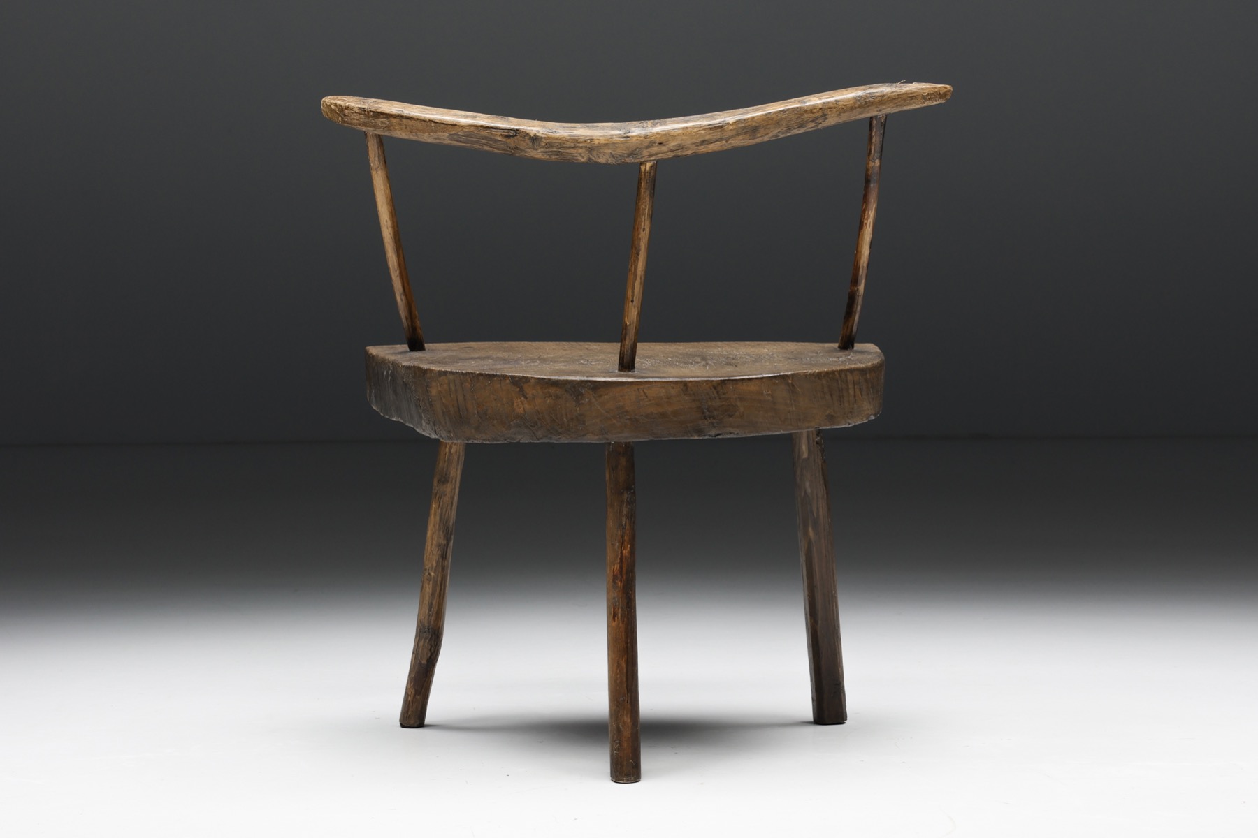 Organic Modern Wabi-Sabi Tripod Chair - circa 1900