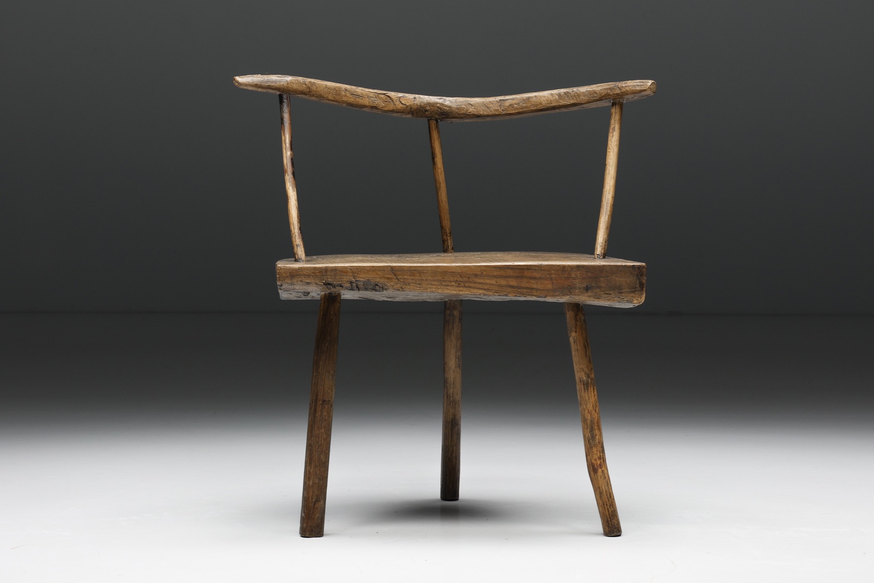 Organic Modern Wabi-Sabi Tripod Chair - circa 1900