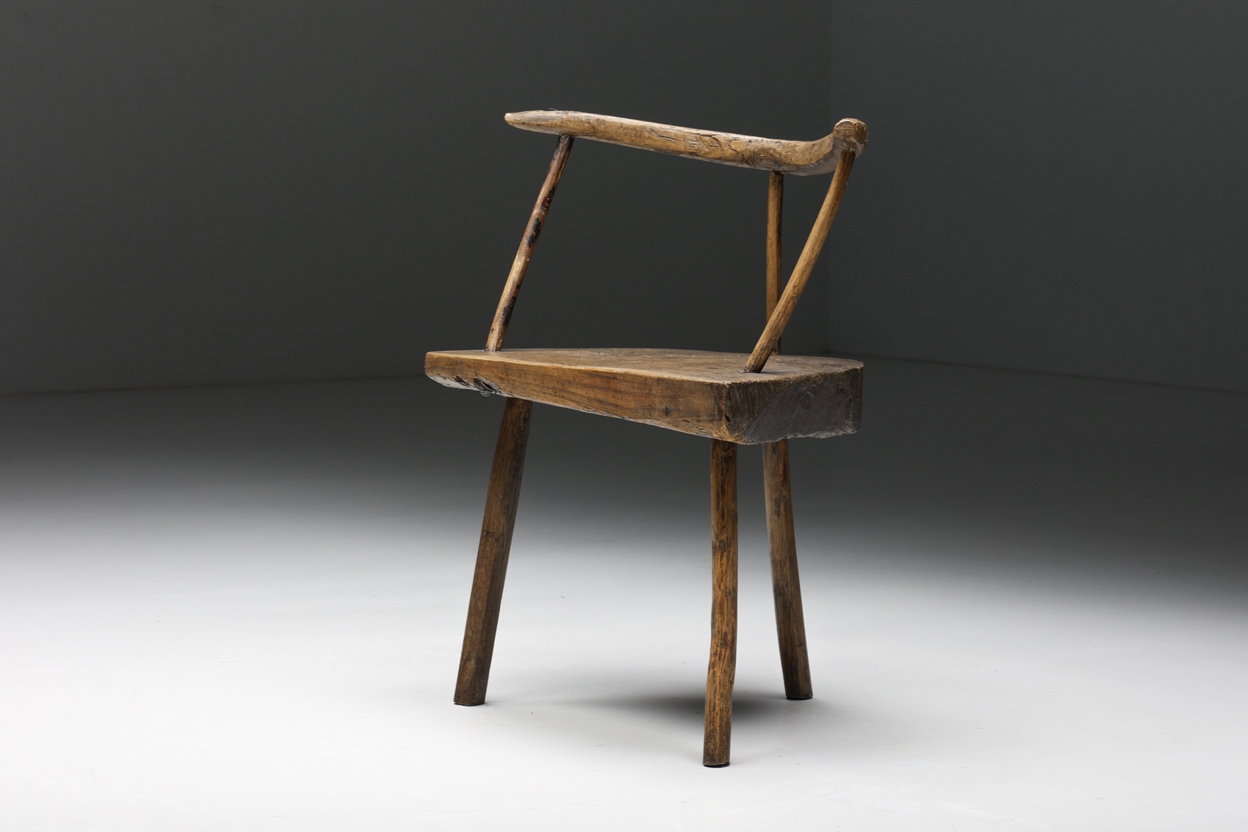 Organic Modern Wabi-Sabi Tripod Chair - circa 1900