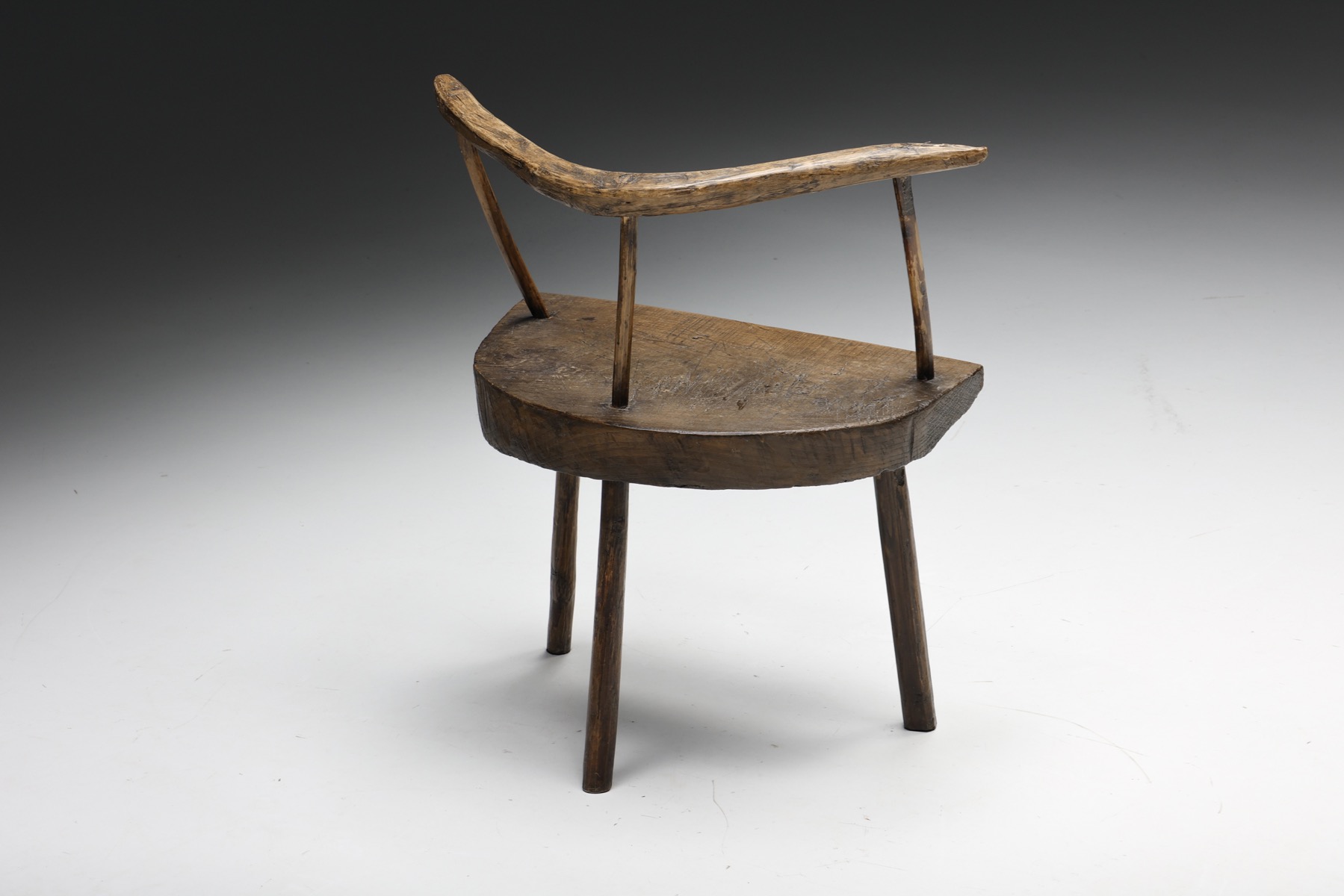 Organic Modern Wabi-Sabi Tripod Chair - circa 1900
