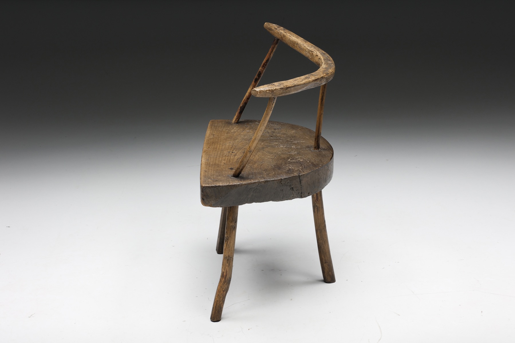 Organic Modern Wabi-Sabi Tripod Chair - circa 1900