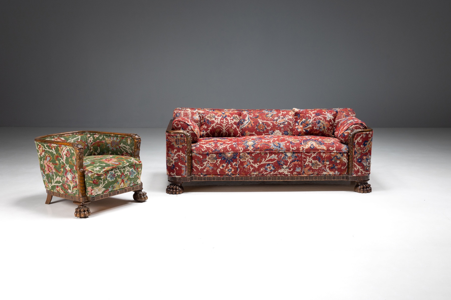Oriental Sofa in Chippendale Style - 1900s