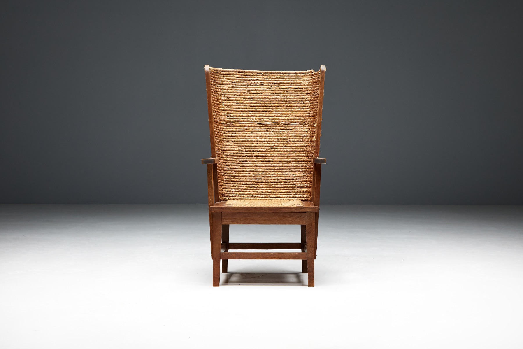 Orkney Chair in Wood and Oat Straw - 19th Century