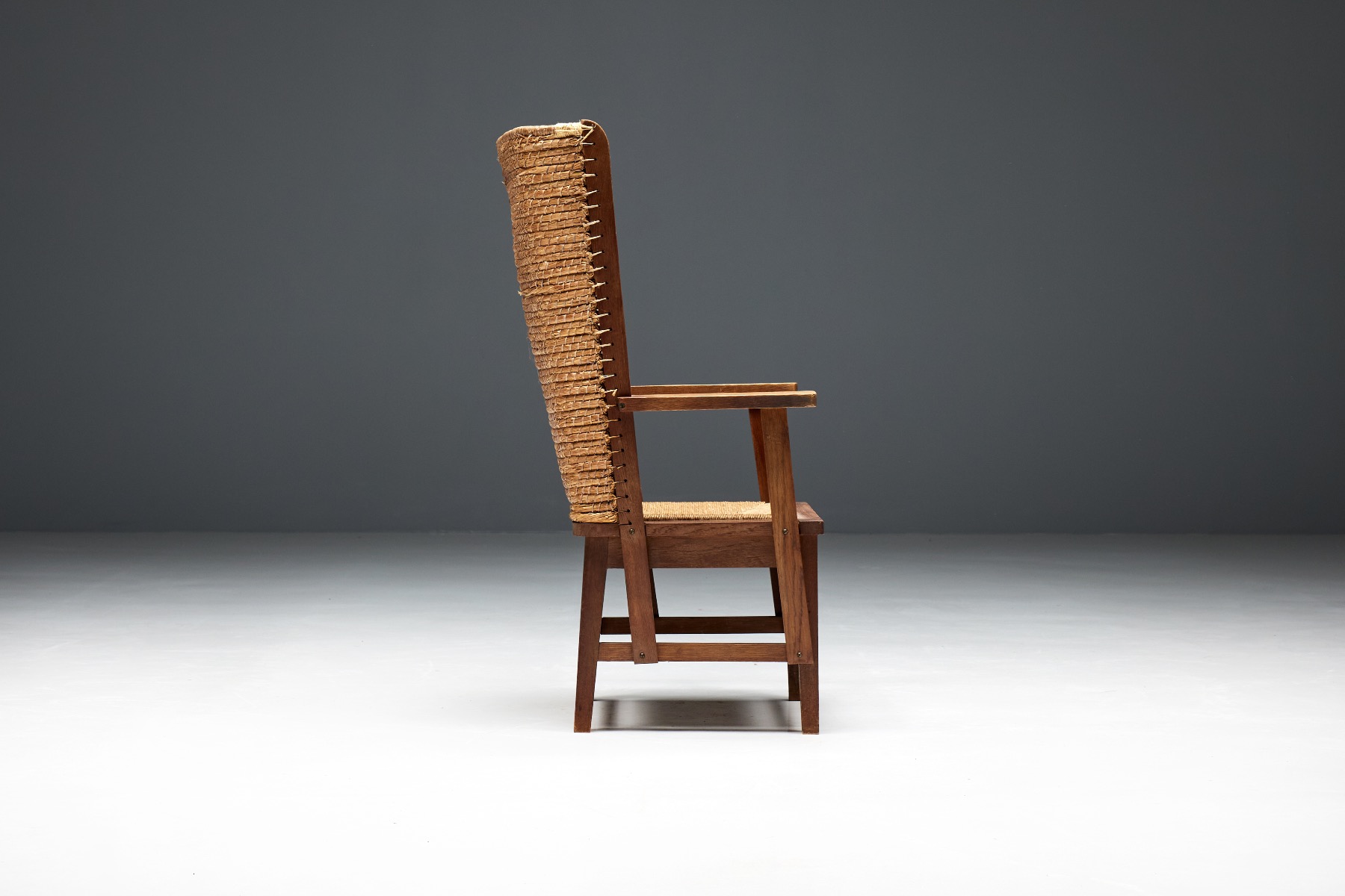 Orkney Chair in Wood and Oat Straw - 19th Century
