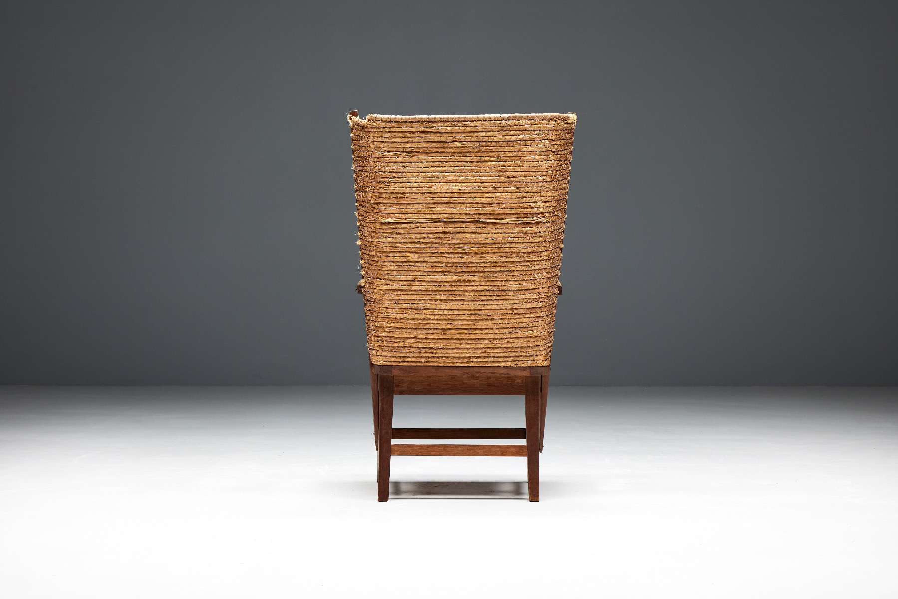 Orkney Chair in Wood and Oat Straw - 19th Century