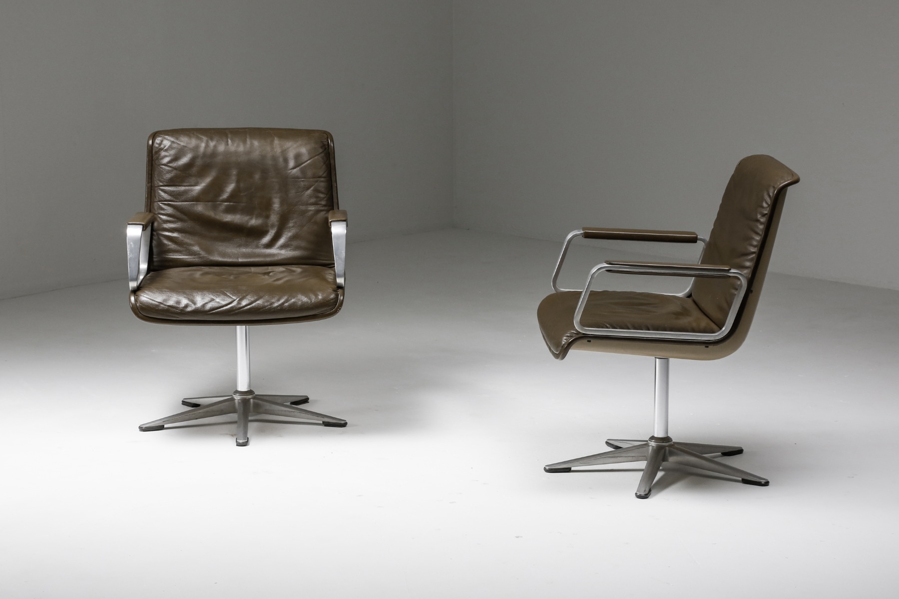 Delta Design Program 2000 Set Chairs in Padded Leather for Wilkhahn - 1960's