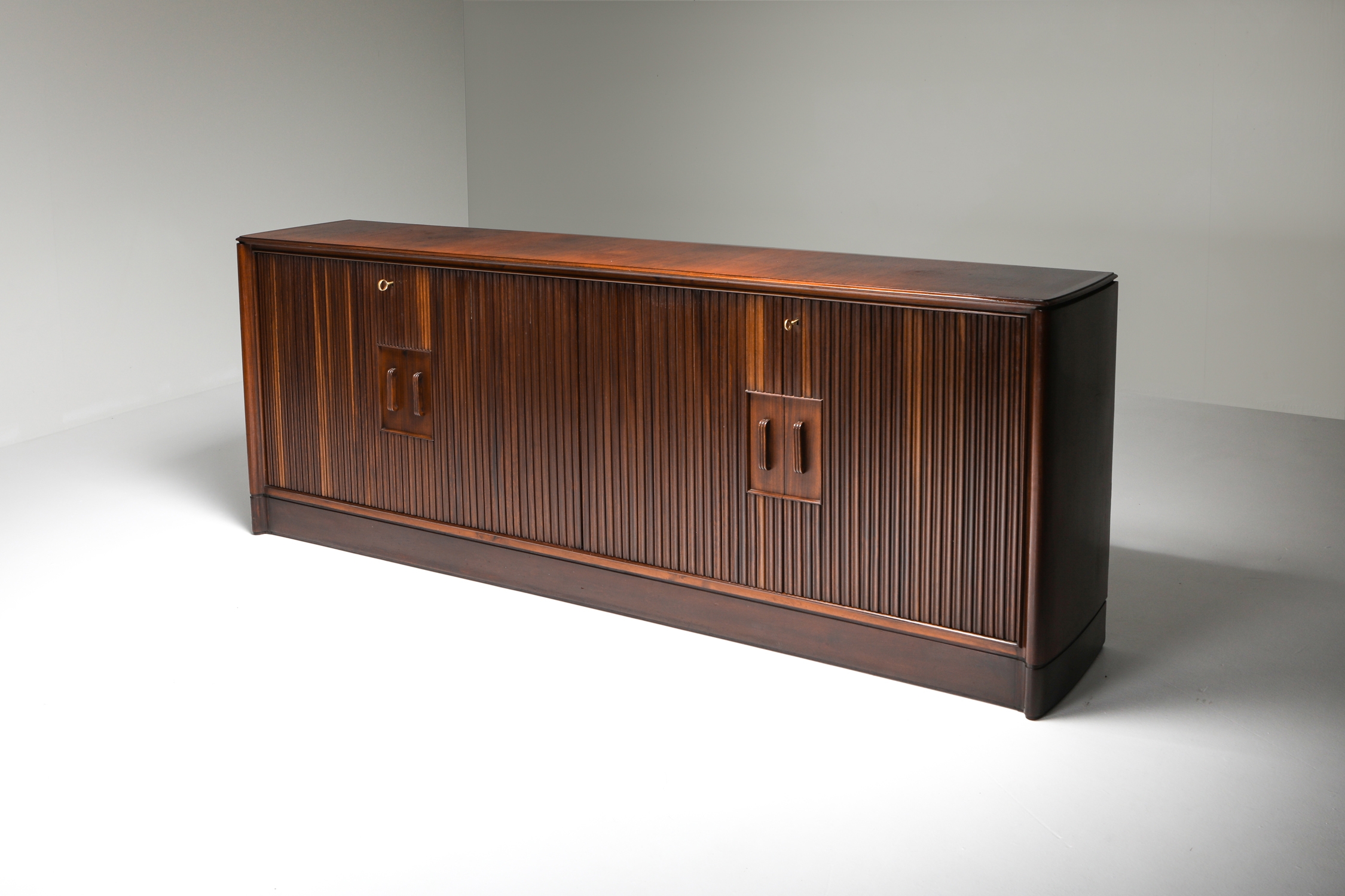 Borsani and Lucio Fontana Credenza with Sliding Doors - 1950's