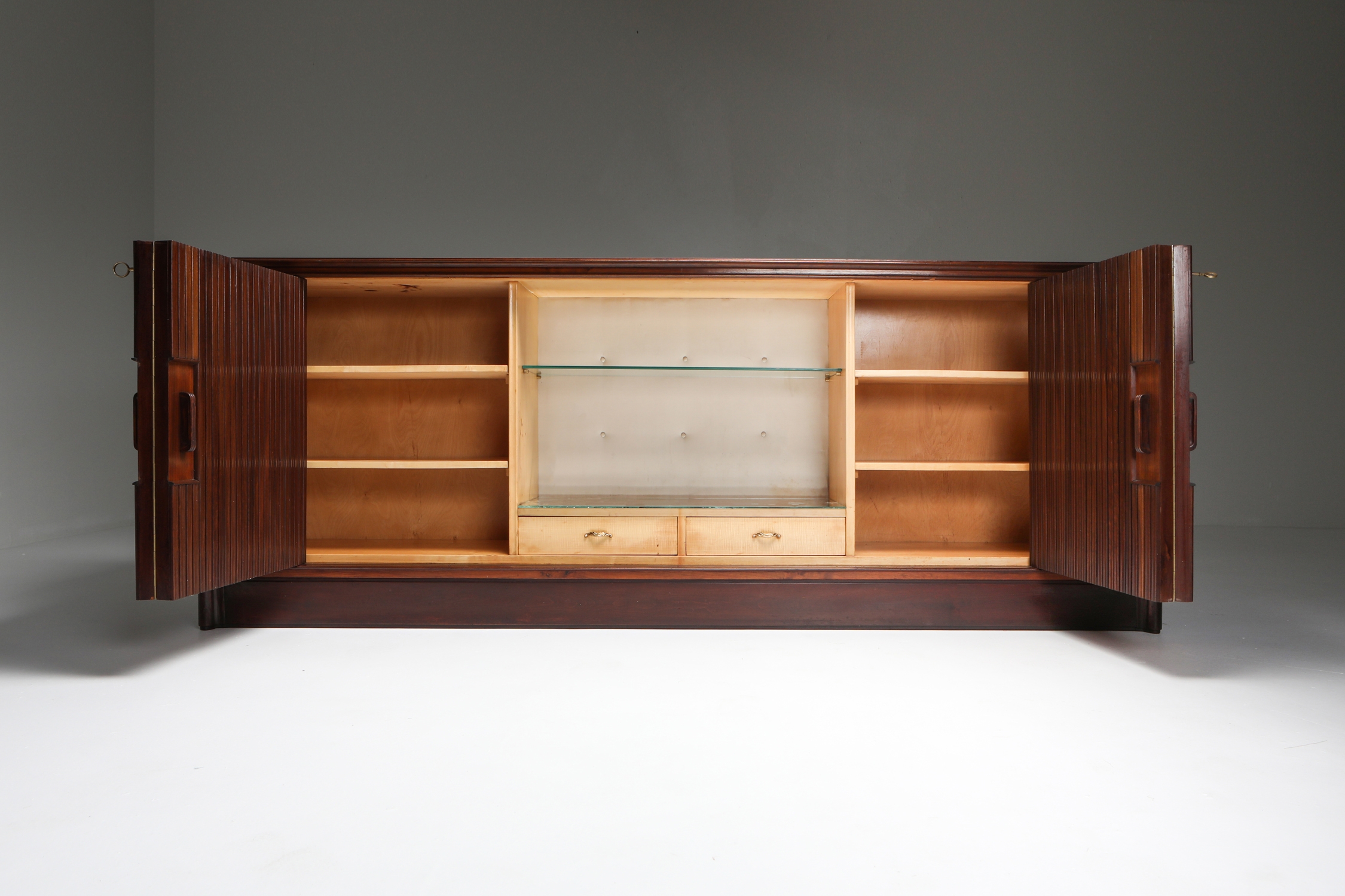 Borsani and Lucio Fontana Credenza with Sliding Doors - 1950's