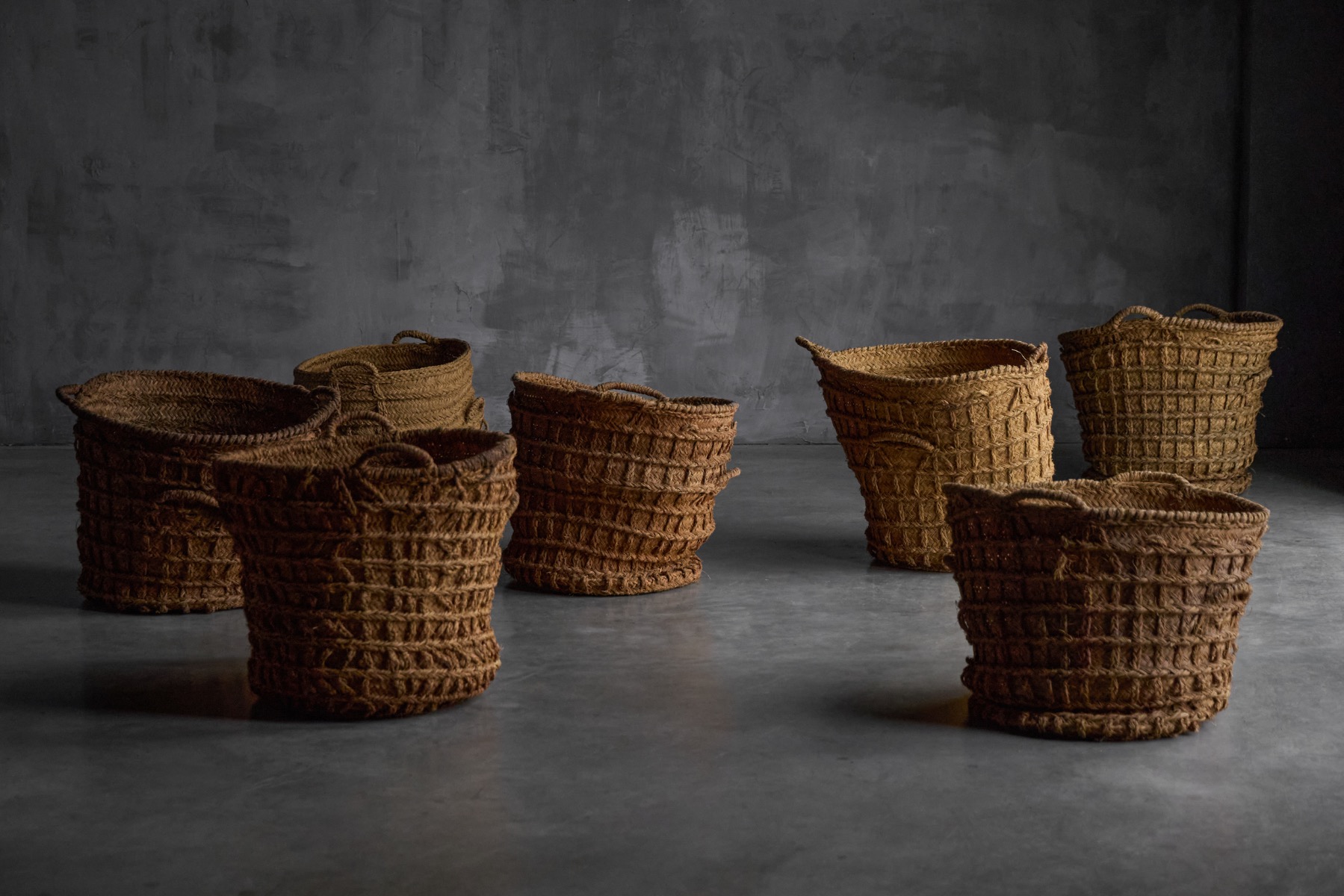 Oversized handwoven storage basket early twentieth century