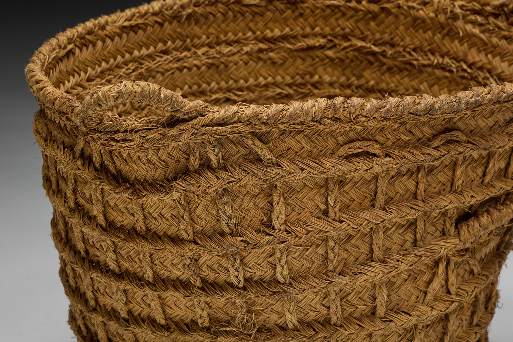 Oversized rustic basket with handcrafted weaving