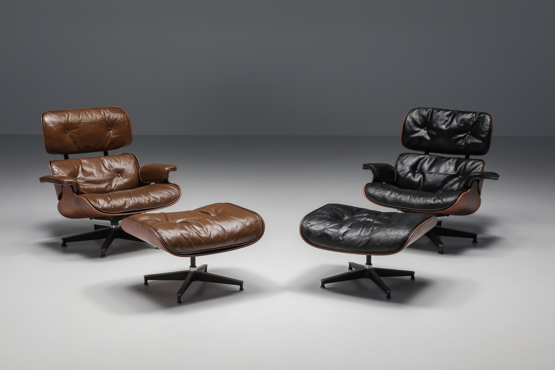 Eames Lounge Chair In Brown with Ottoman for Herman Miller - 1960's