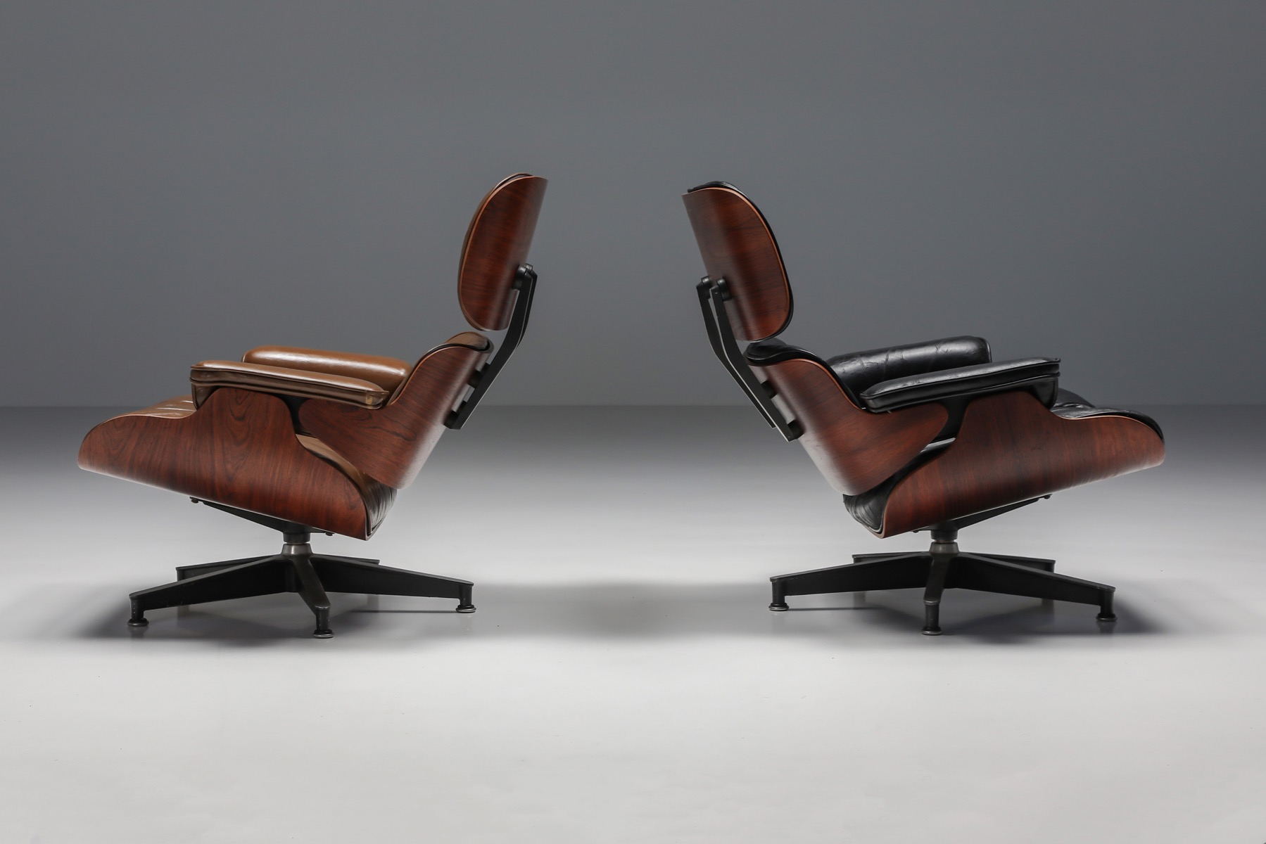 Eames Lounge Chair In Brown with Ottoman for Herman Miller - 1960's