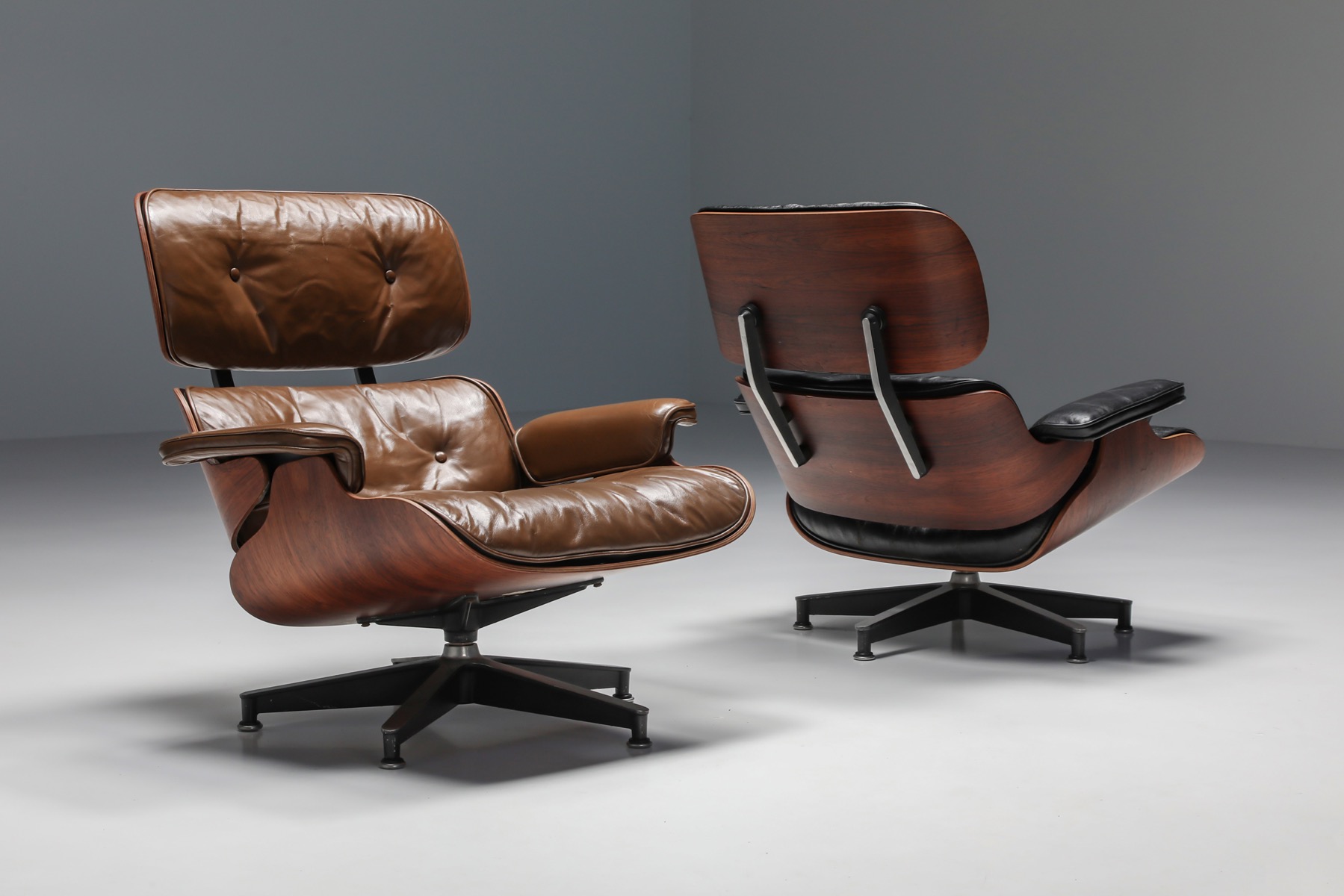 Eames Lounge Chair In Brown with Ottoman for Herman Miller - 1960's