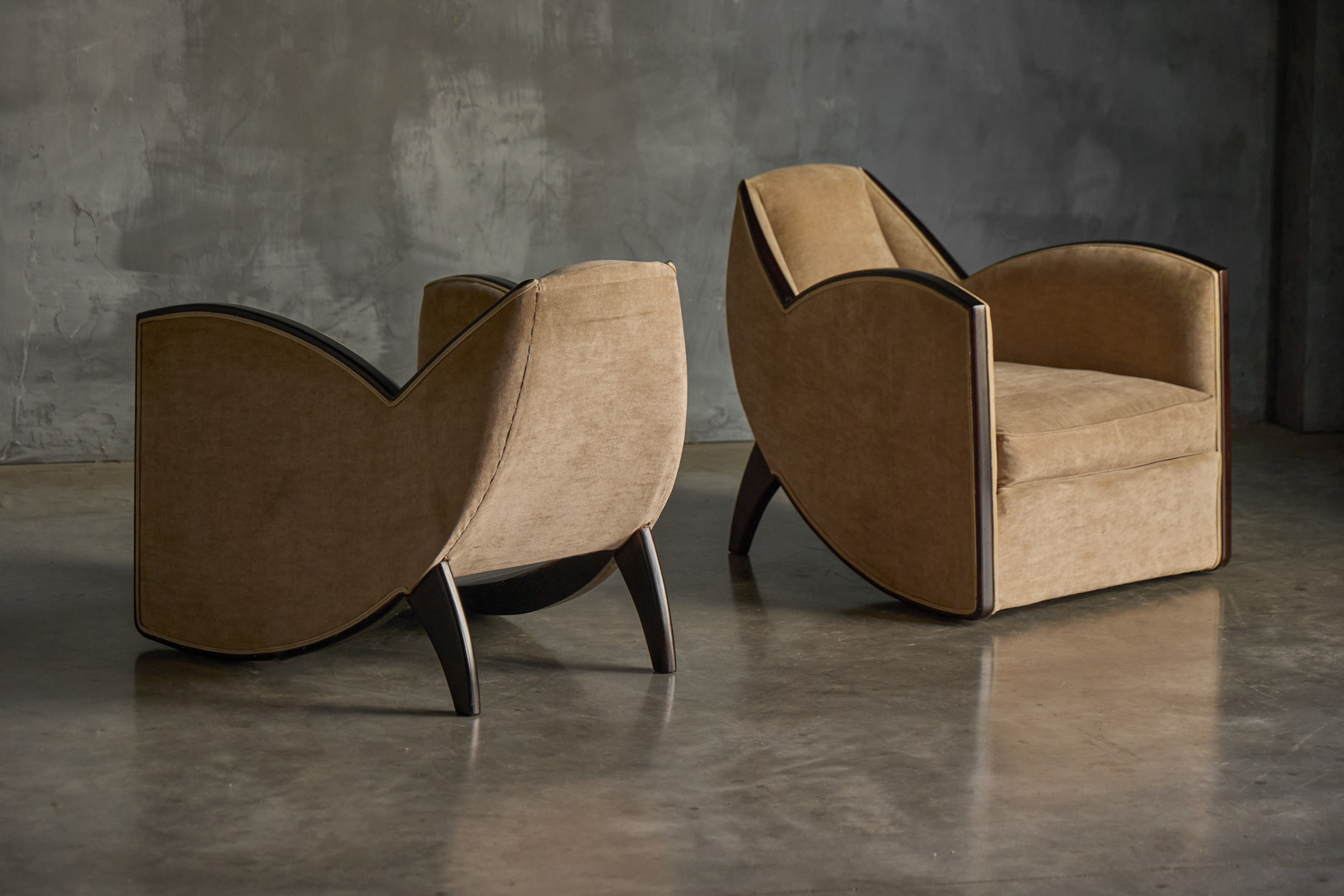 Pair of Art Deco Club Chairs in the Style of René Joubert & Philippe Petit, France - 1940s