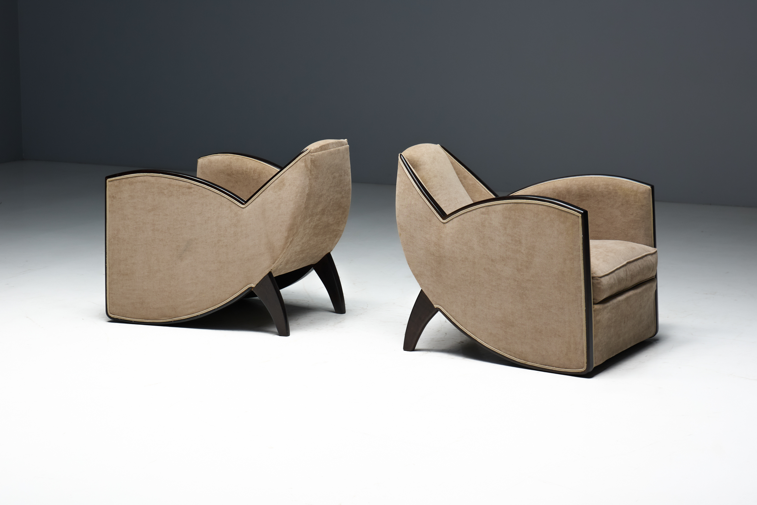Pair of Art Deco Club Chairs in the Style of René Joubert & Philippe Petit, France - 1940s