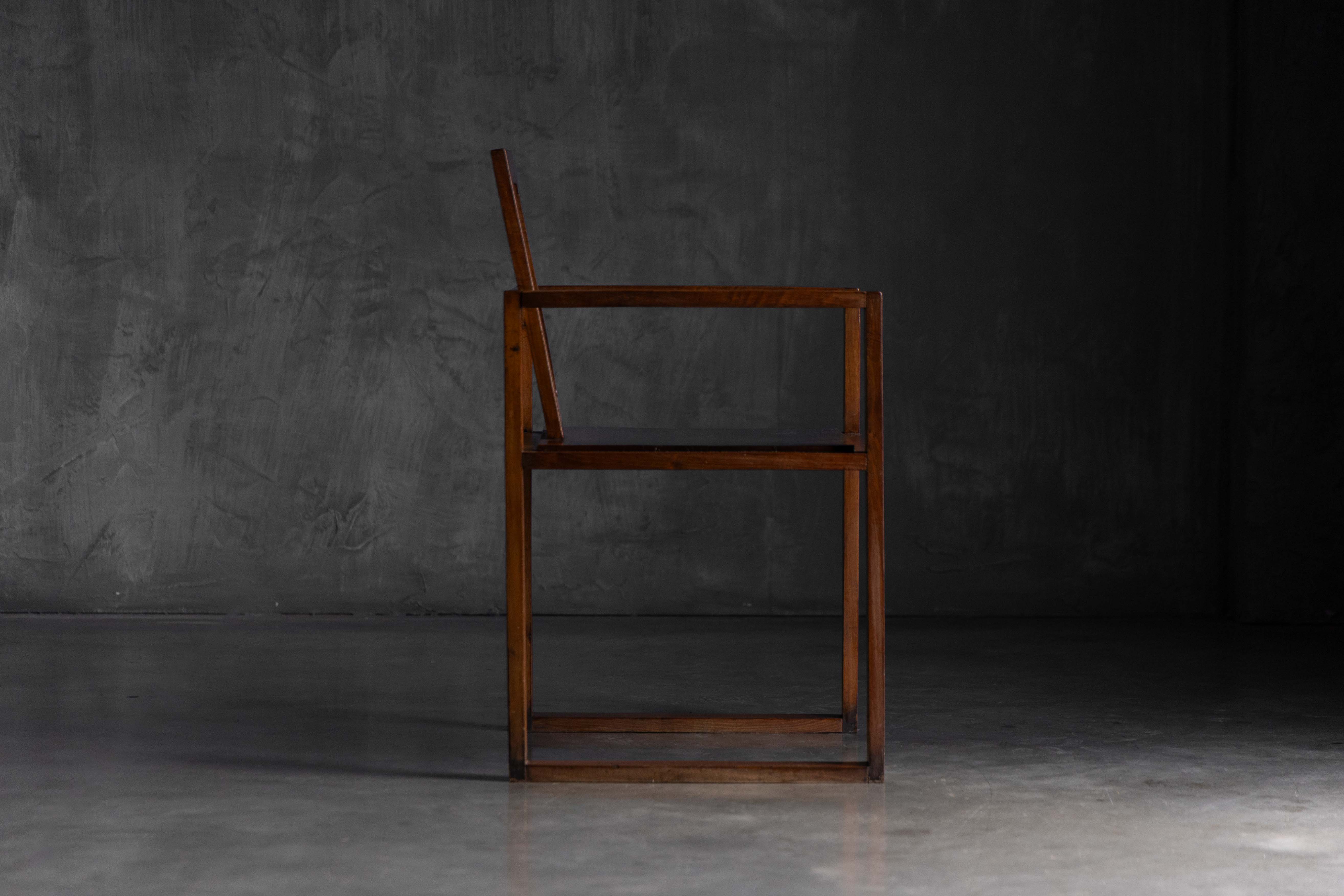 Pair of Rationalist Wooden Armchairs, Italy - 1930s