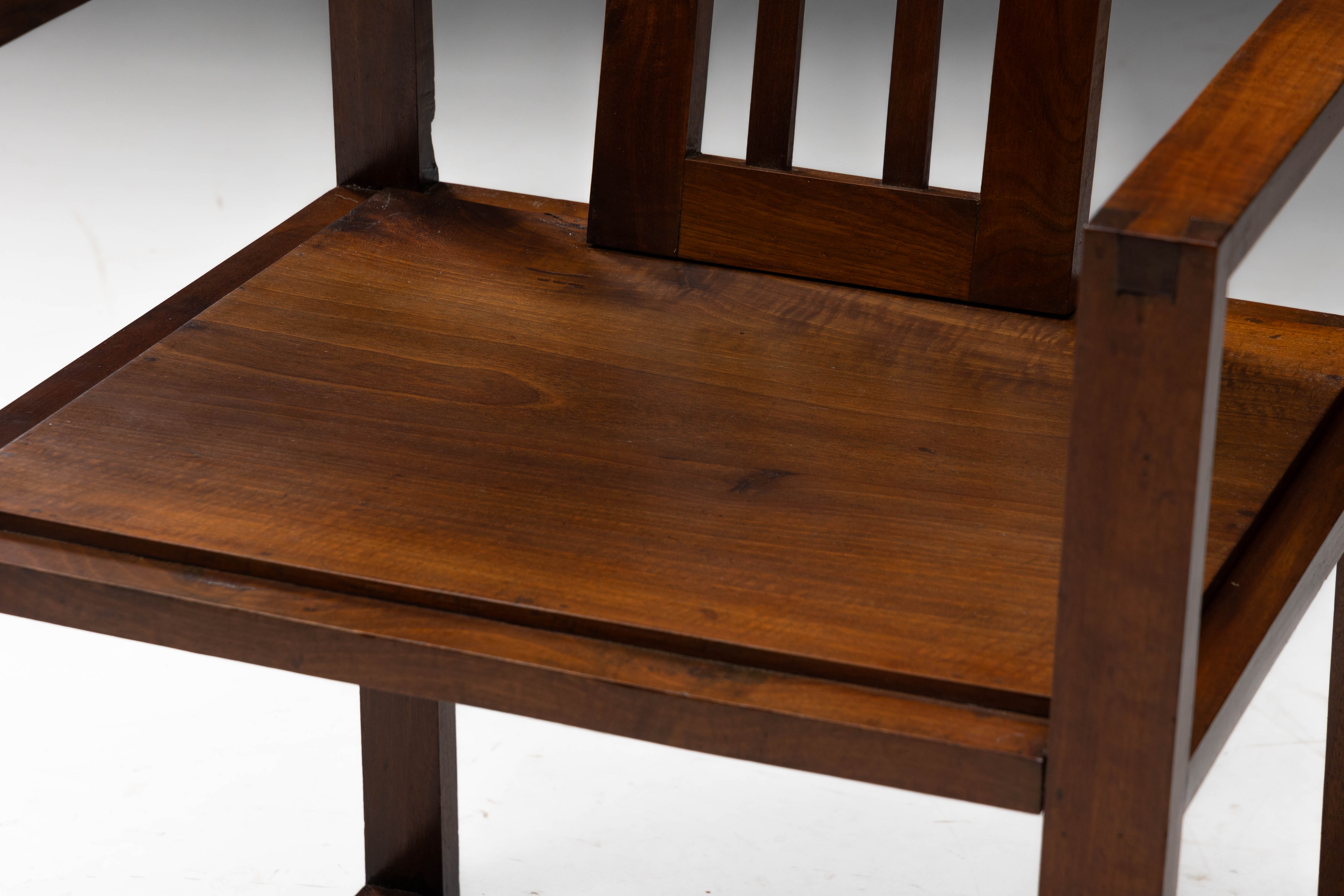 Pair of Rationalist Wooden Armchairs, Italy - 1930s