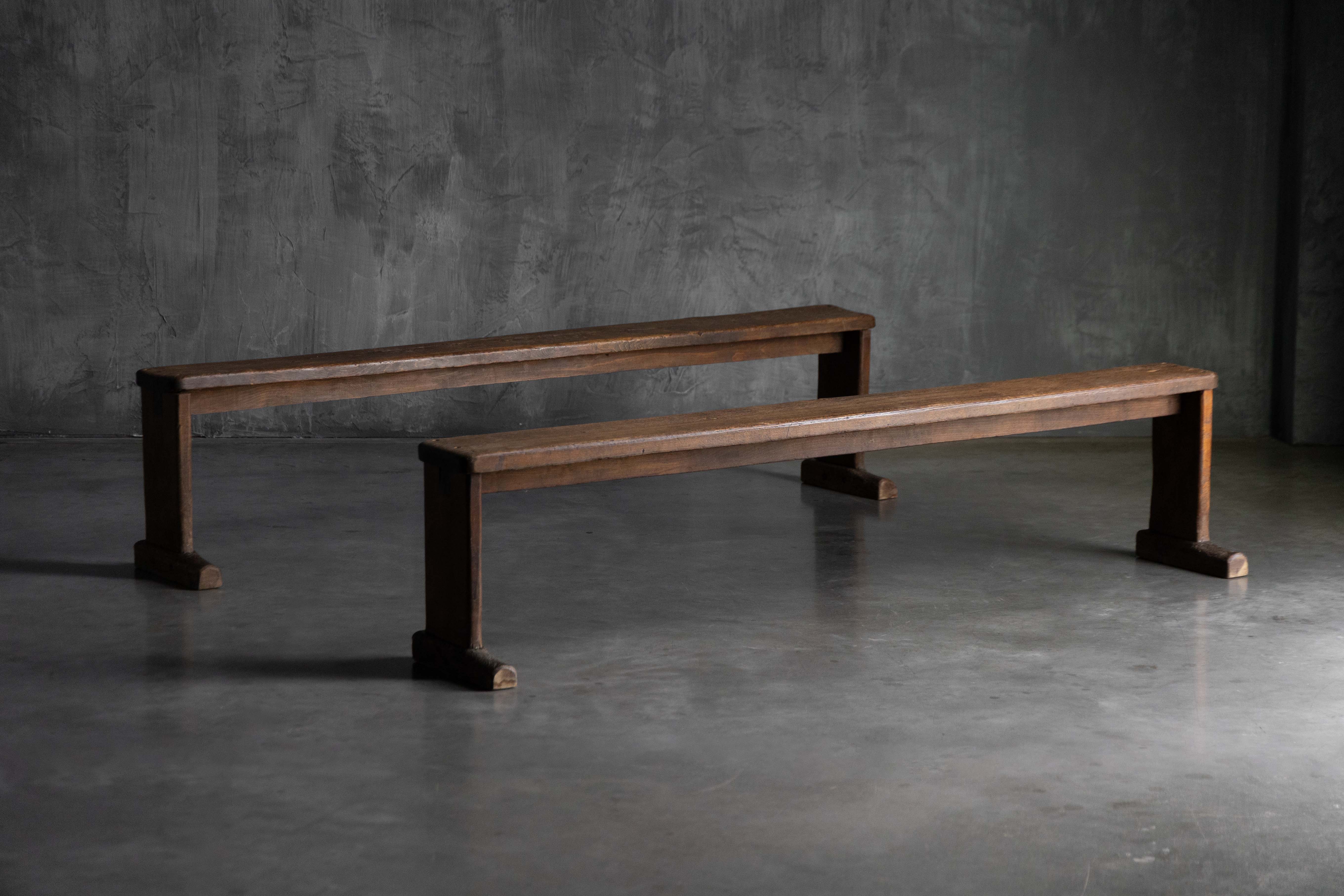 Pair of Vernacular Wooden Benches, Europe - 19th Century