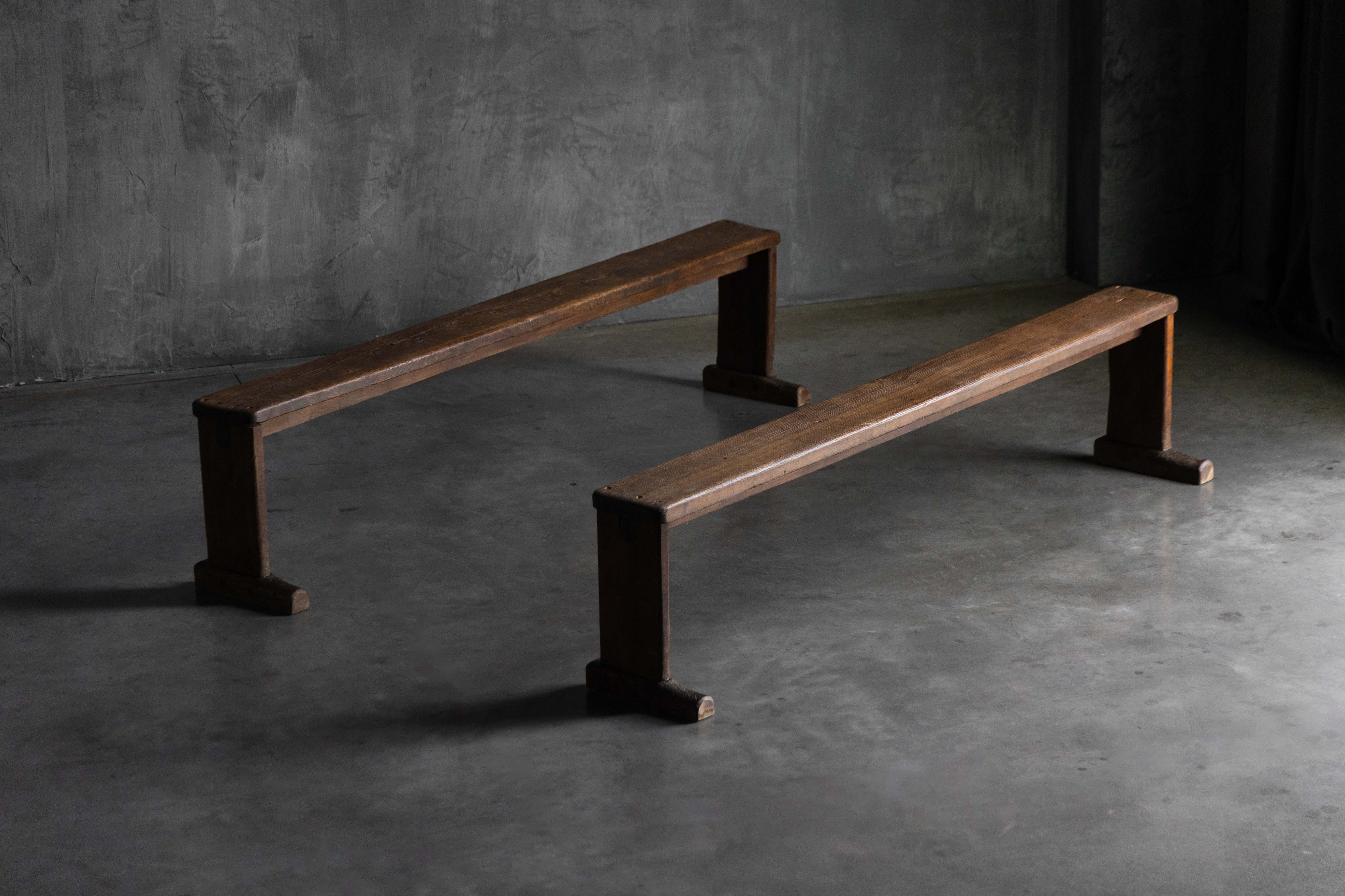 Pair of Vernacular Wooden Benches, Europe - 19th Century