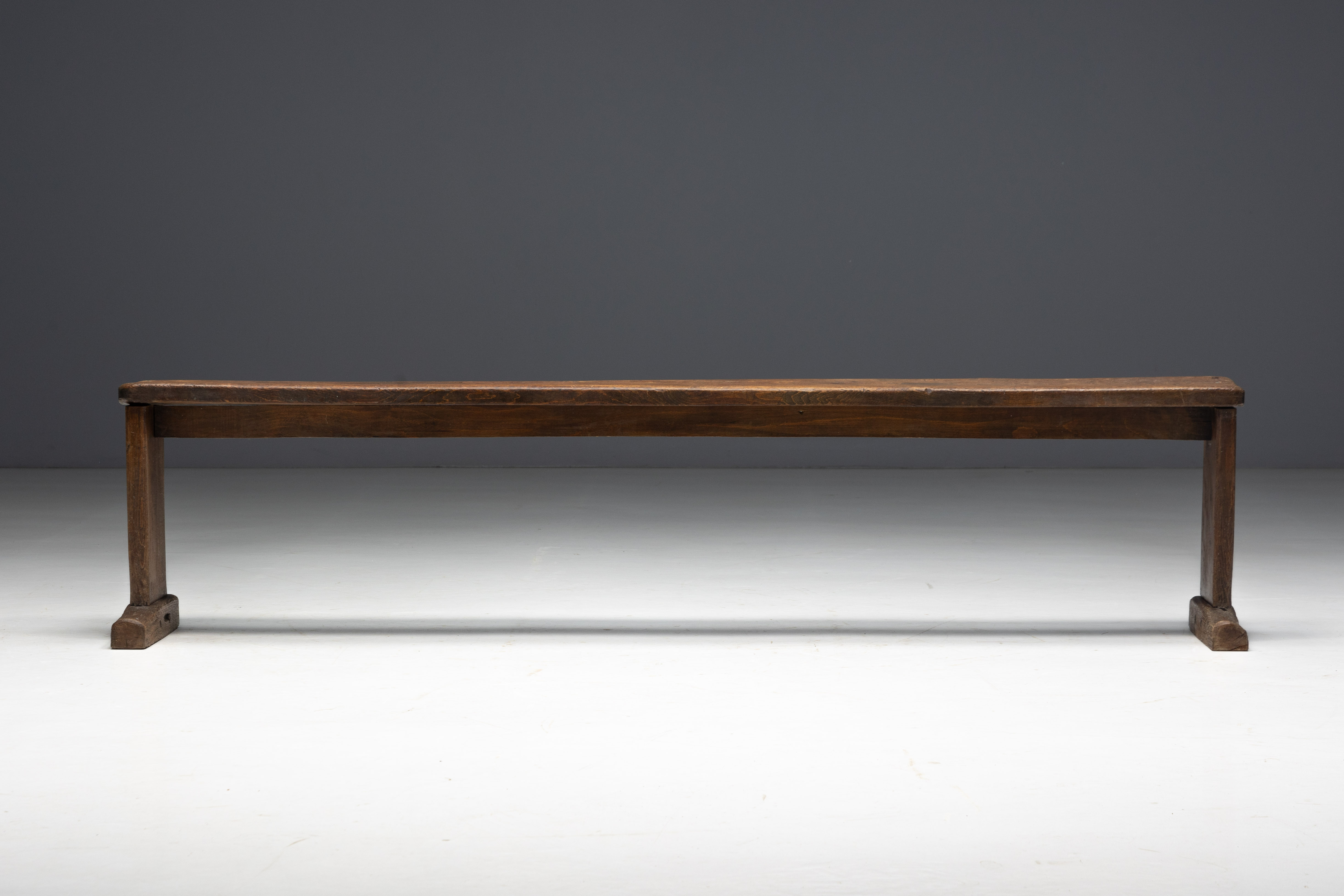 Pair of Vernacular Wooden Benches, Europe - 19th Century