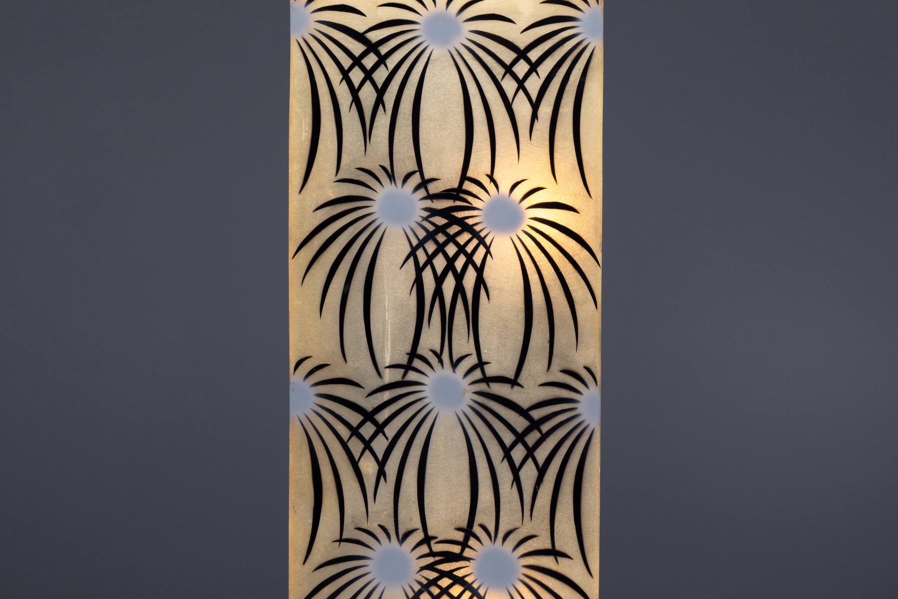 Fiberglass Floor Lamp with Palm Pattern - 1980s