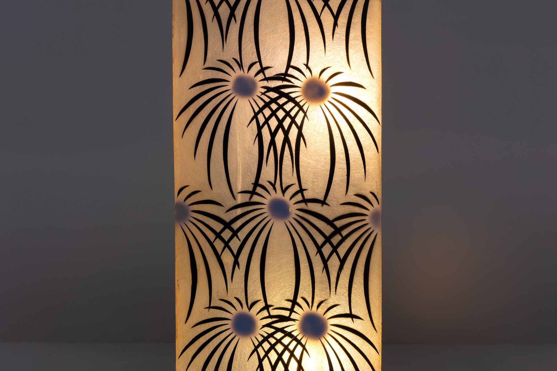 Fiberglass Floor Lamp with Palm Pattern - 1980s