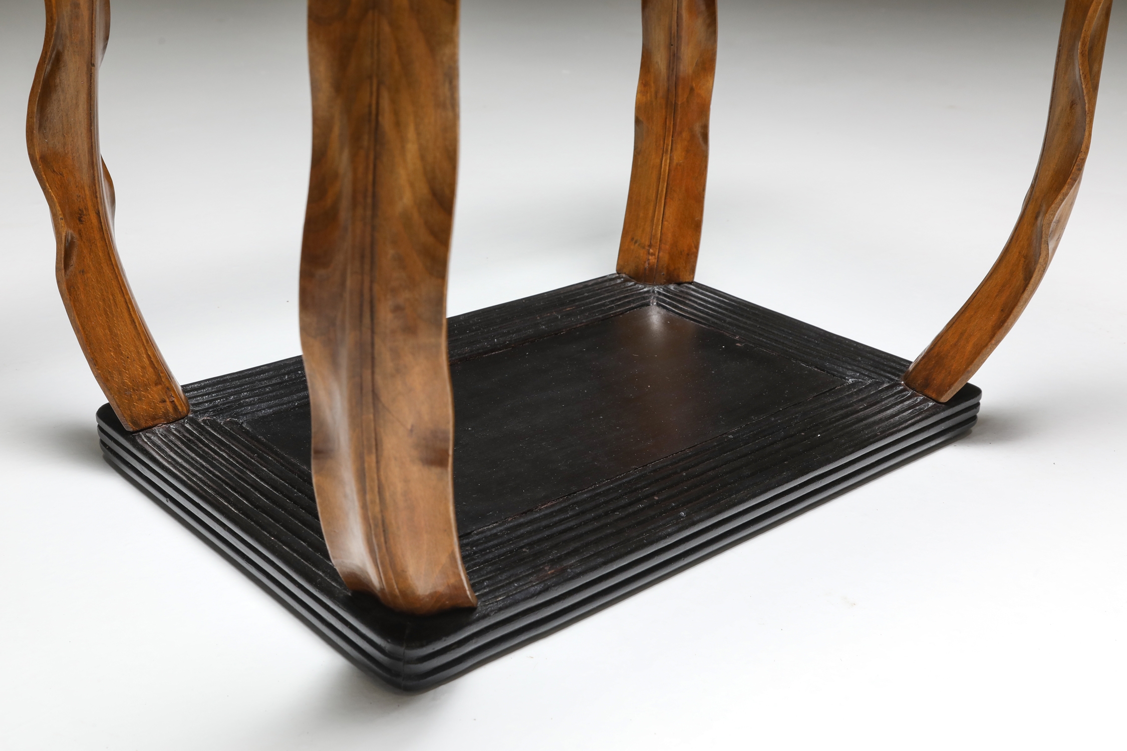 Italian Art Deco occasional table with glass top by Paolo Buffa - 1940's
