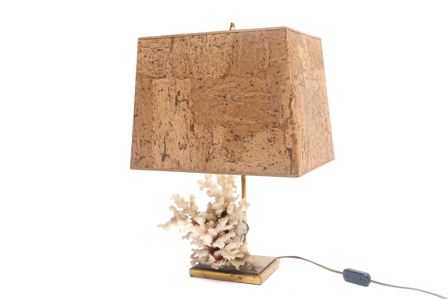 Rare Brass And Coral Table Lamps - 1970s