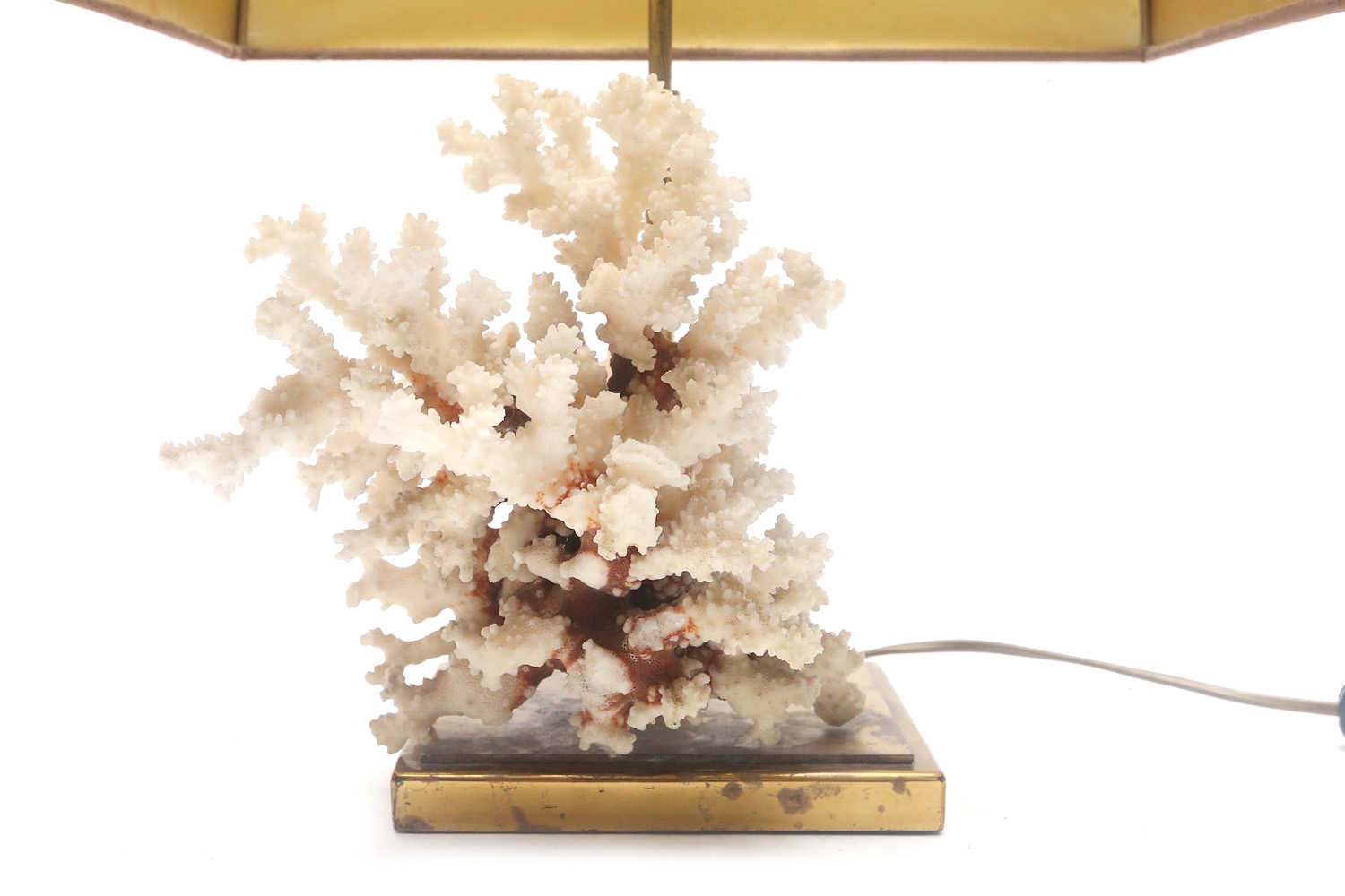 Rare Brass And Coral Table Lamps - 1970s