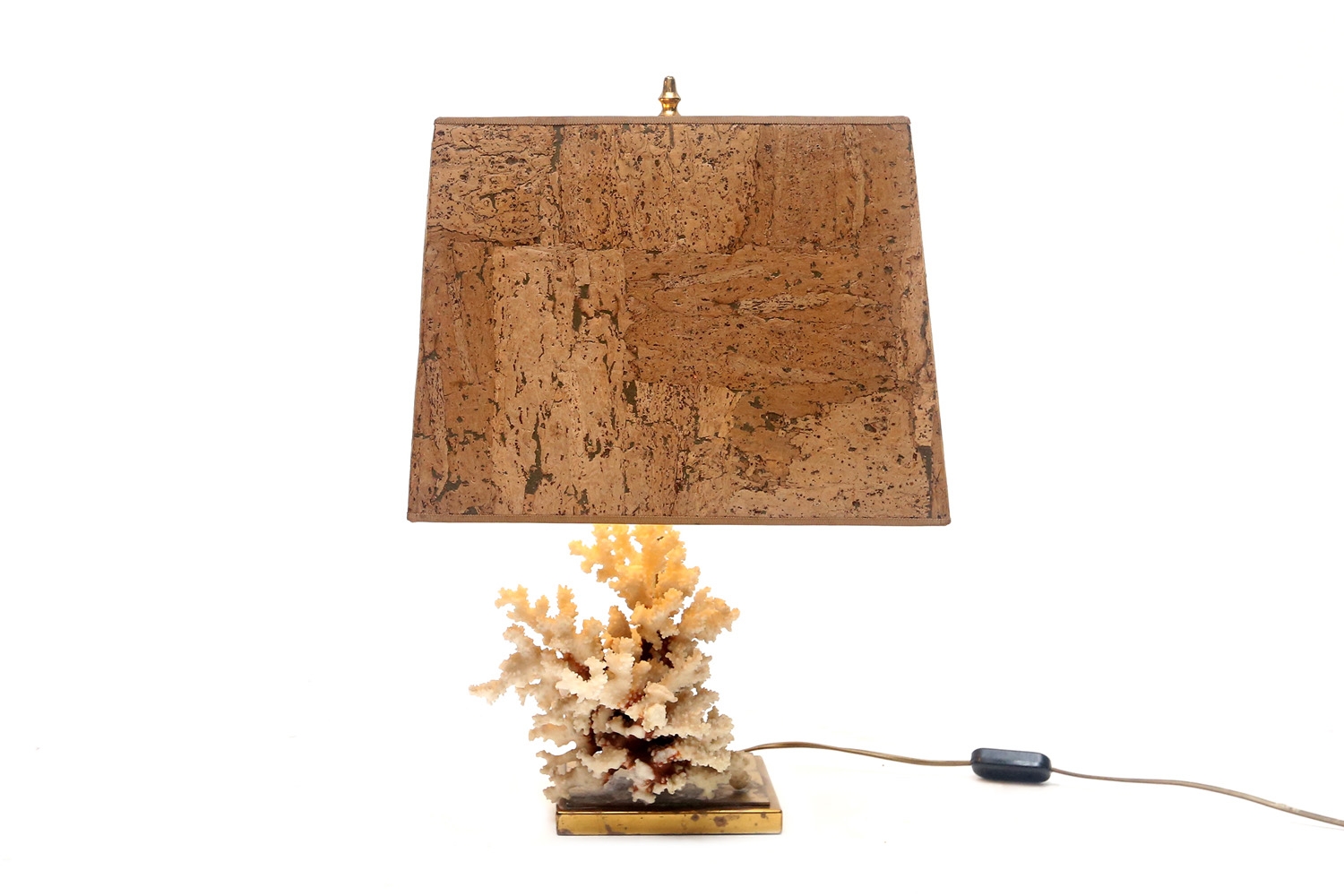 Rare Brass And Coral Table Lamps - 1970s