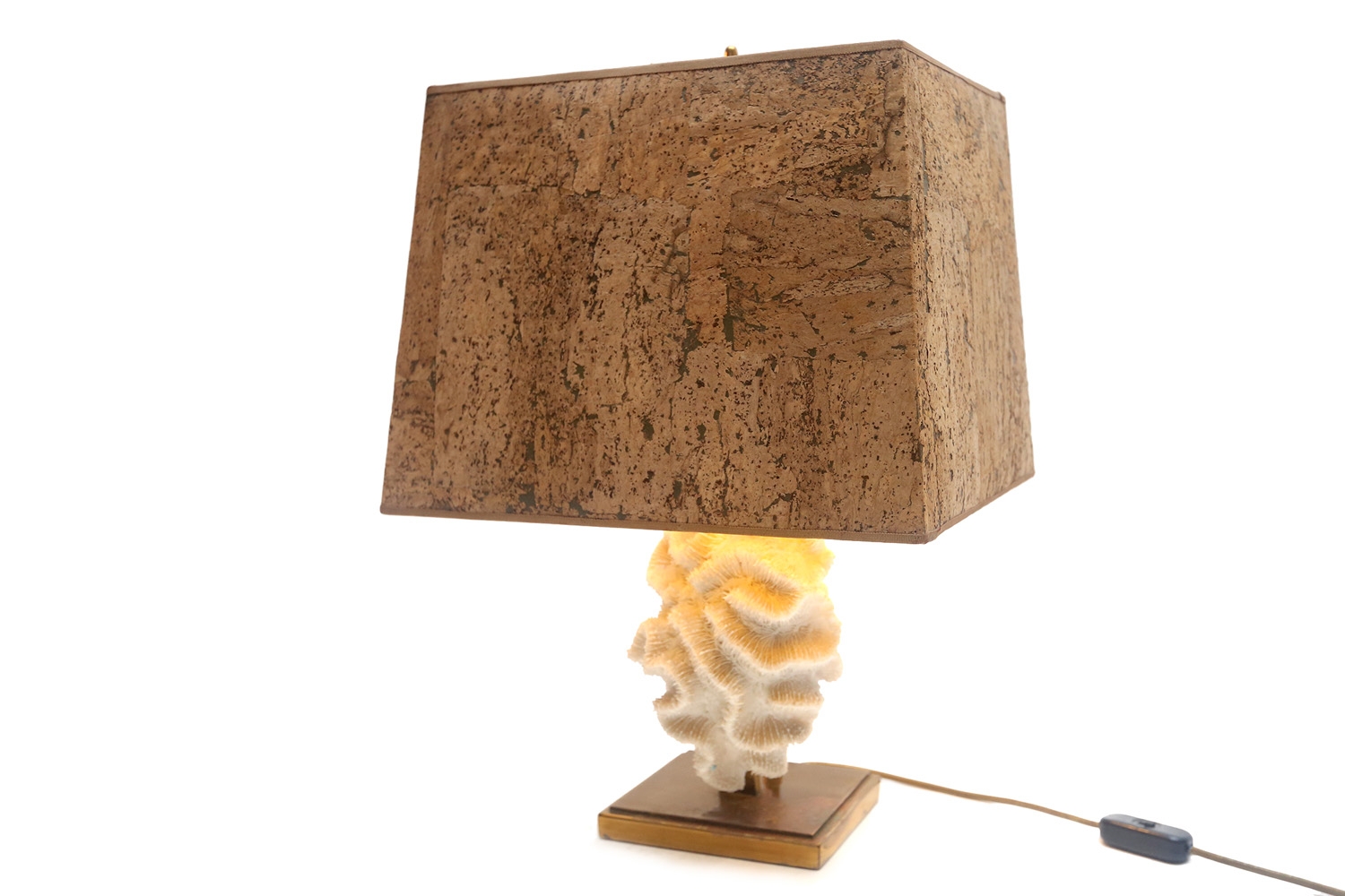 Rare Brass And Coral Table Lamps - 1970s