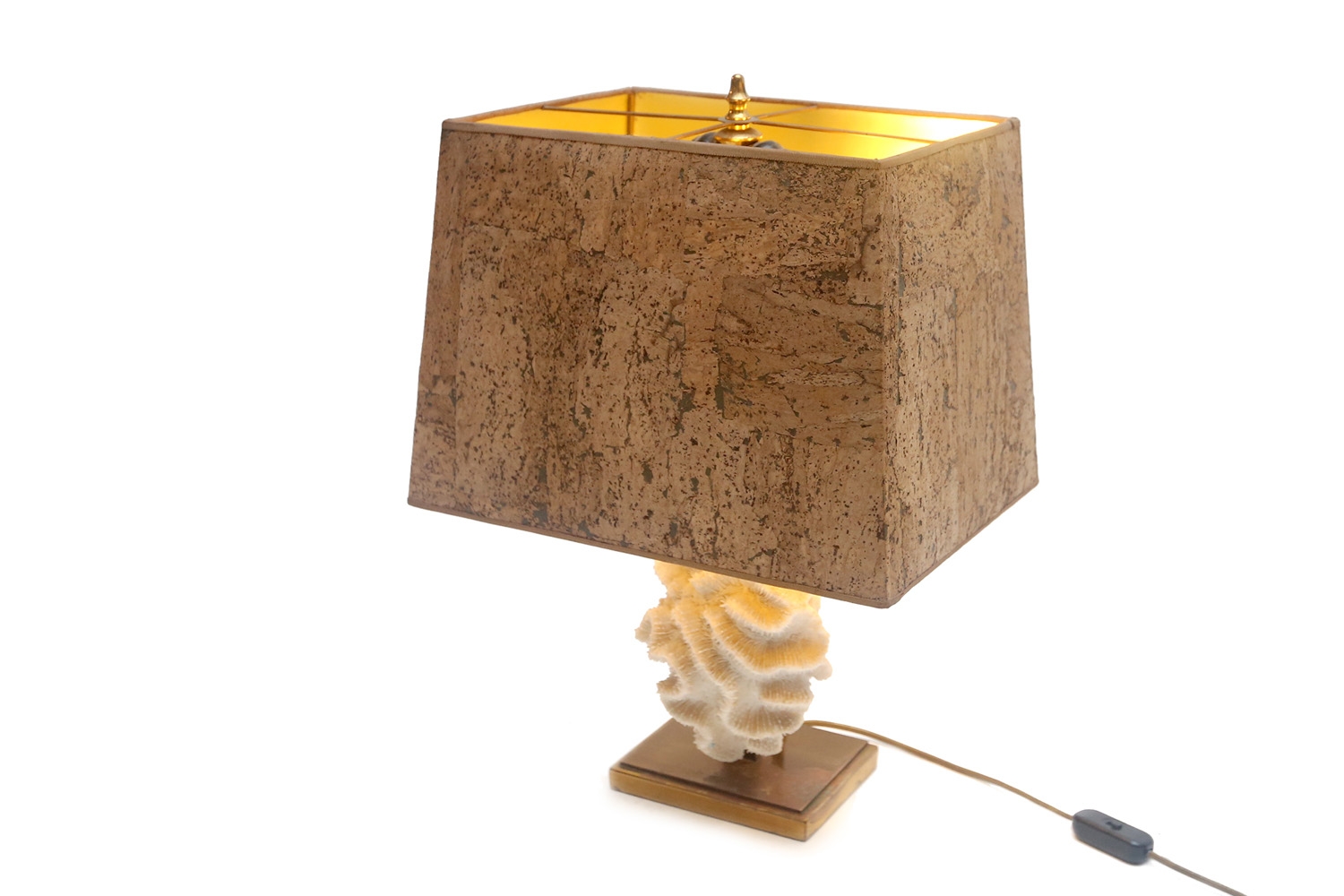 Rare Brass And Coral Table Lamps - 1970s