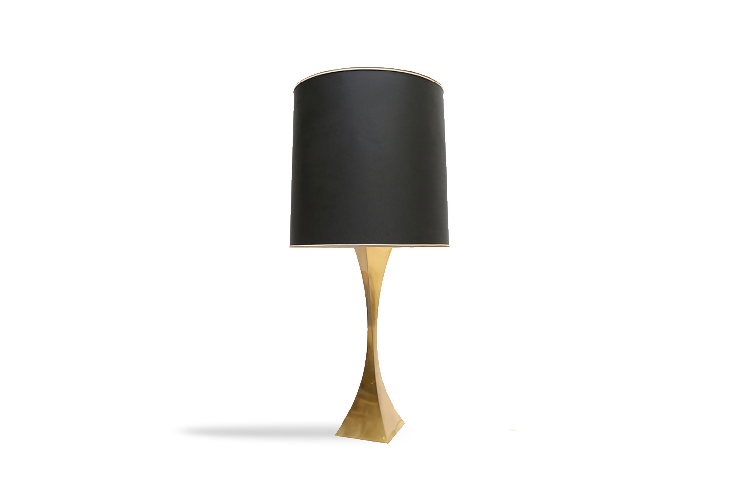 Brass And Black Table Lamp - 1970's