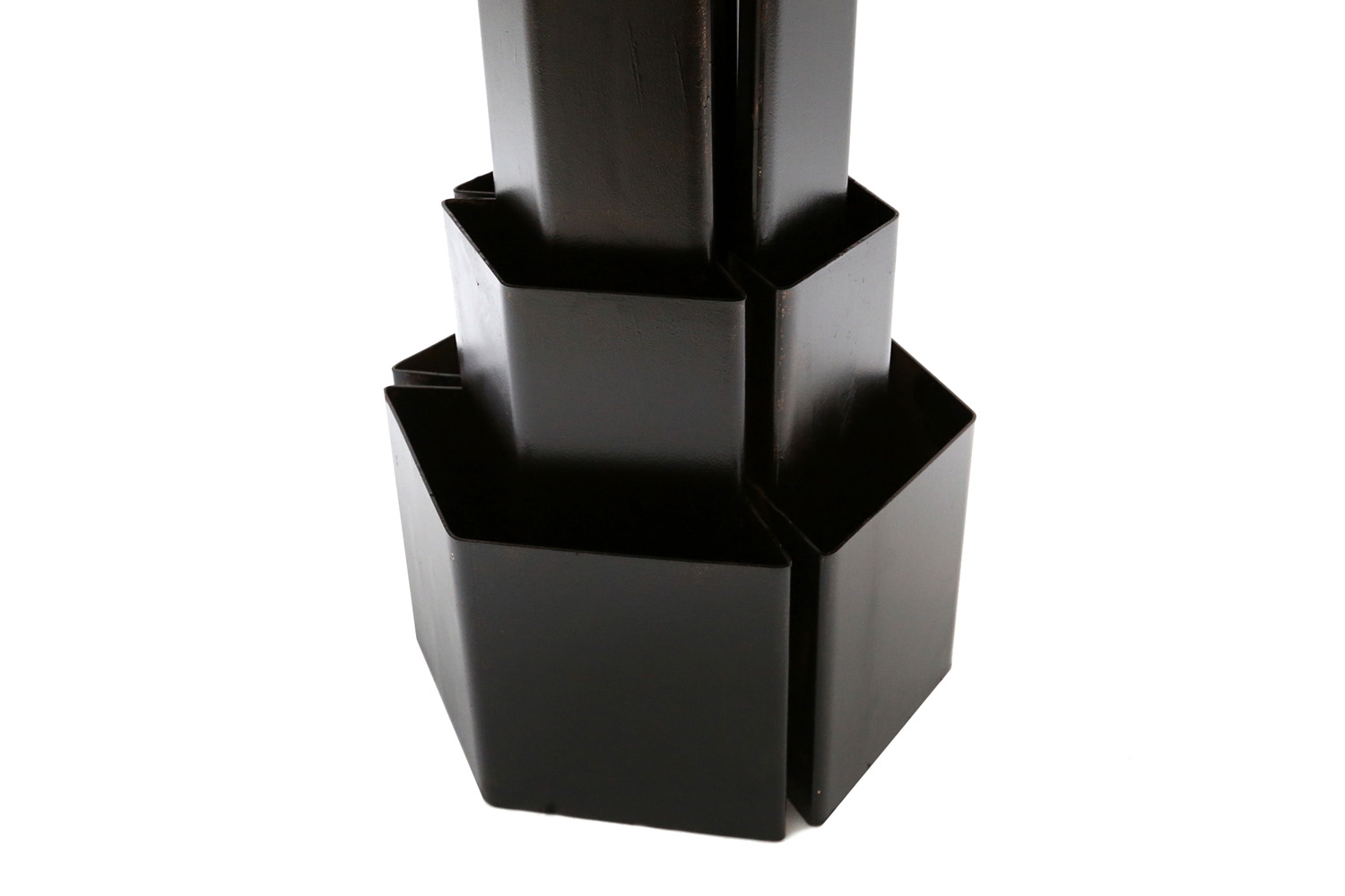 Brass Etched Hexagonal Table, Christian Heckscher - 1980s