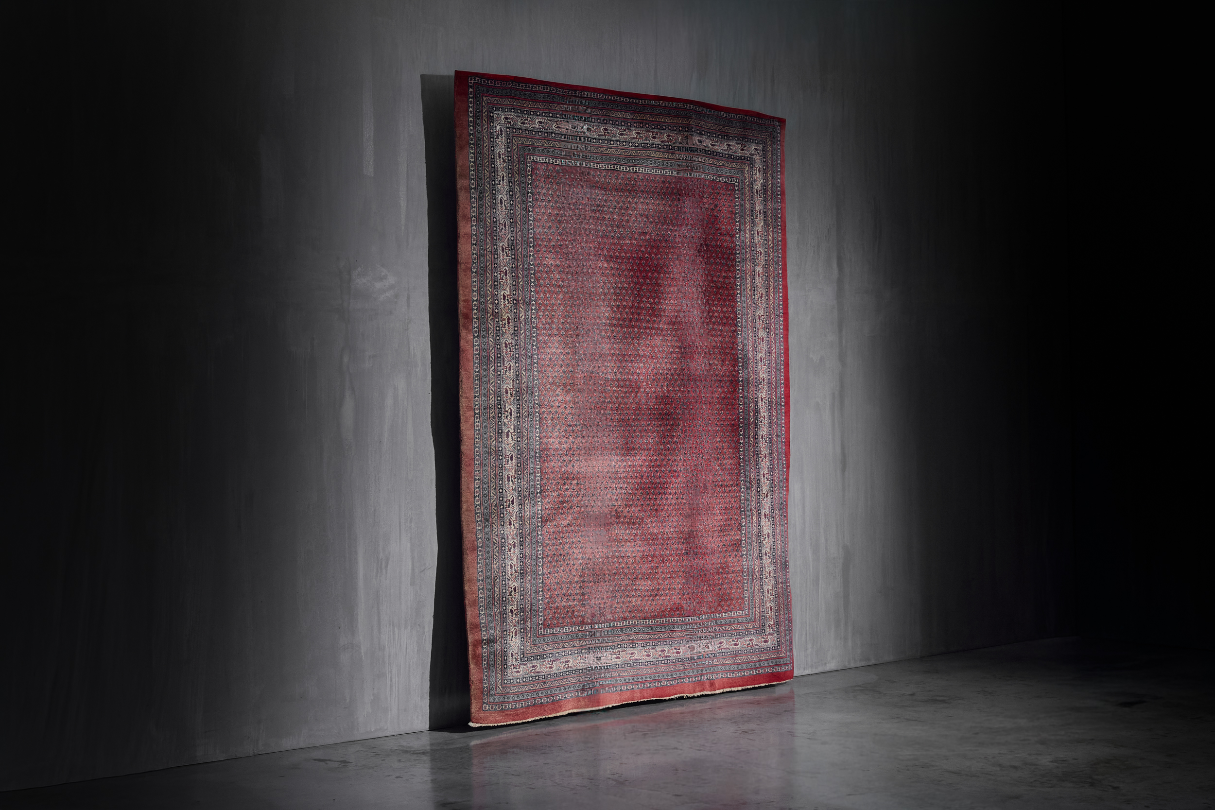 Hand-Knotted Wool Rug in Red Tones, Persia - 1950s