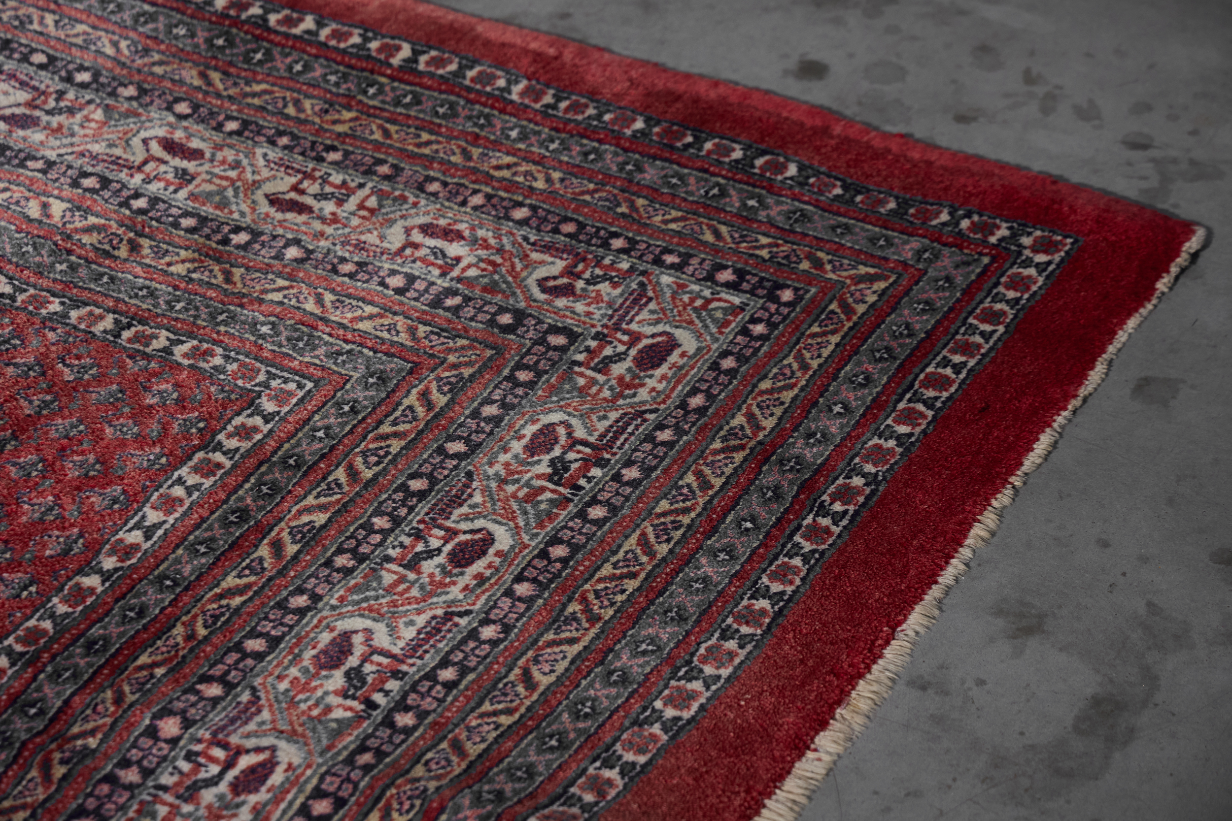 Hand-Knotted Wool Rug in Red Tones, Persia - 1950s